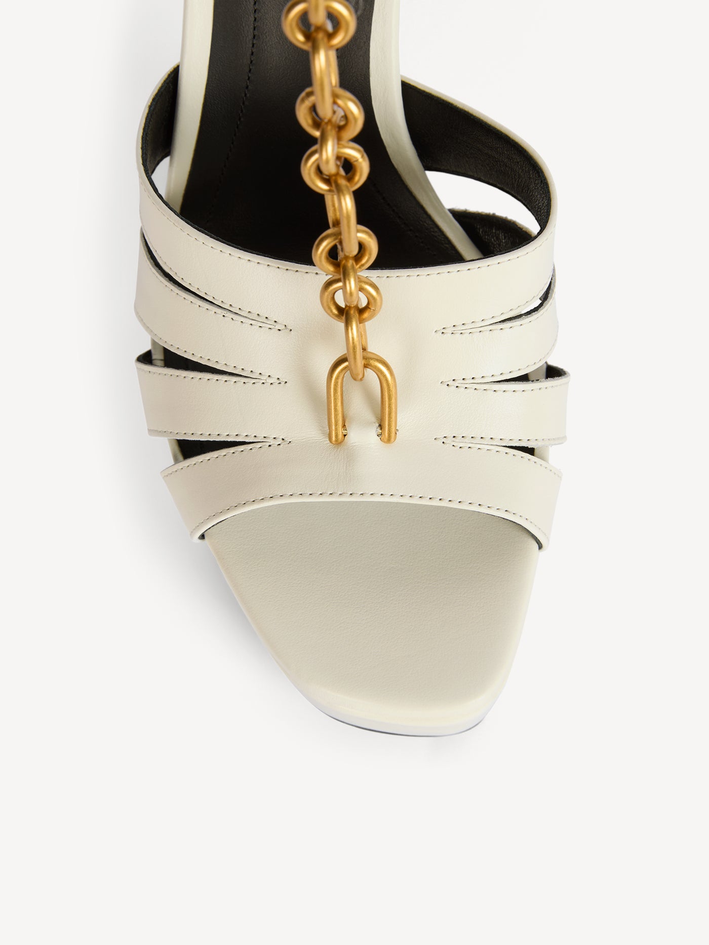 Sync platform sandals in smooth leather