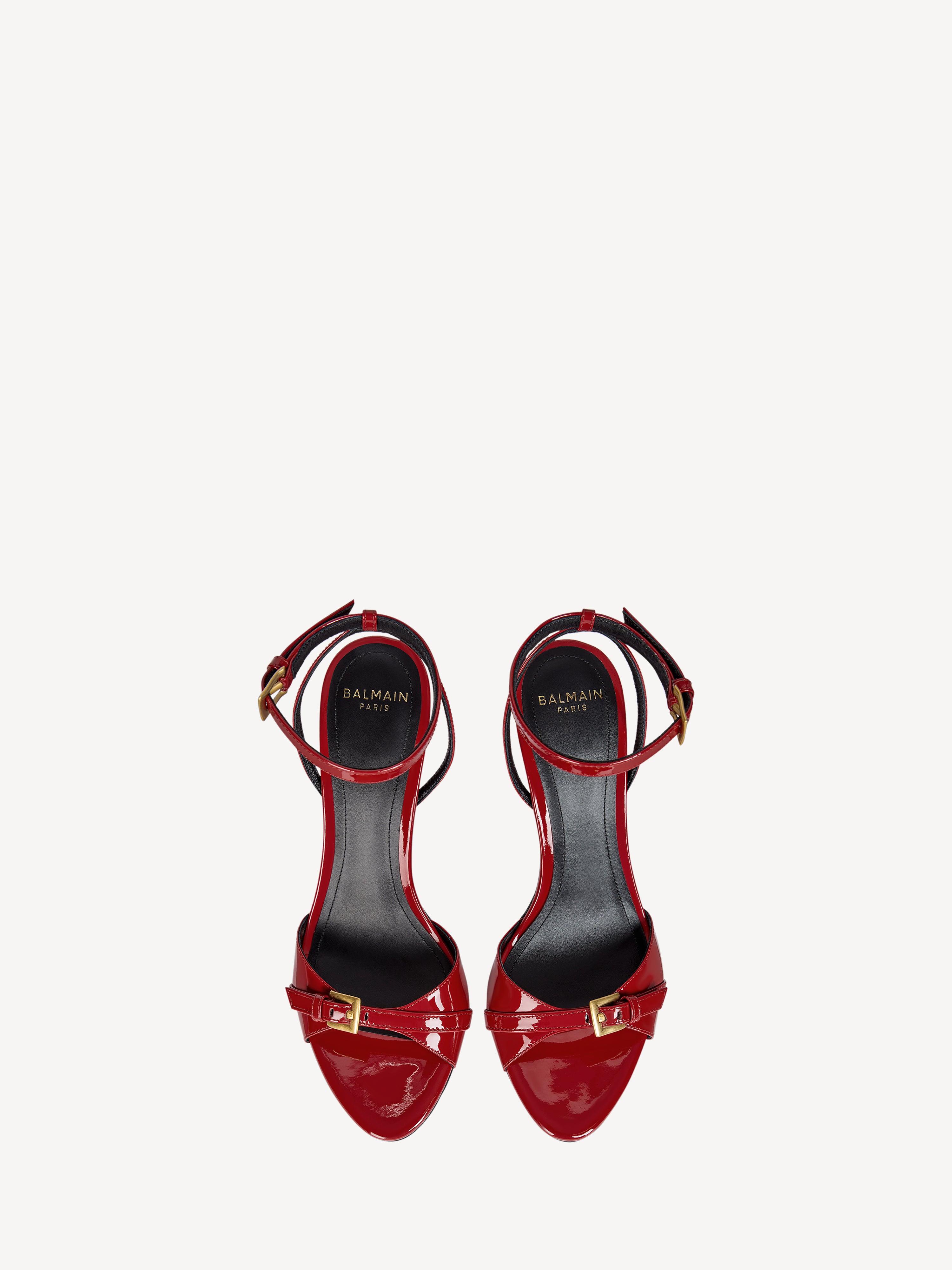 Anthem sandals in smooth calfskin leather red - Women | BALMAIN