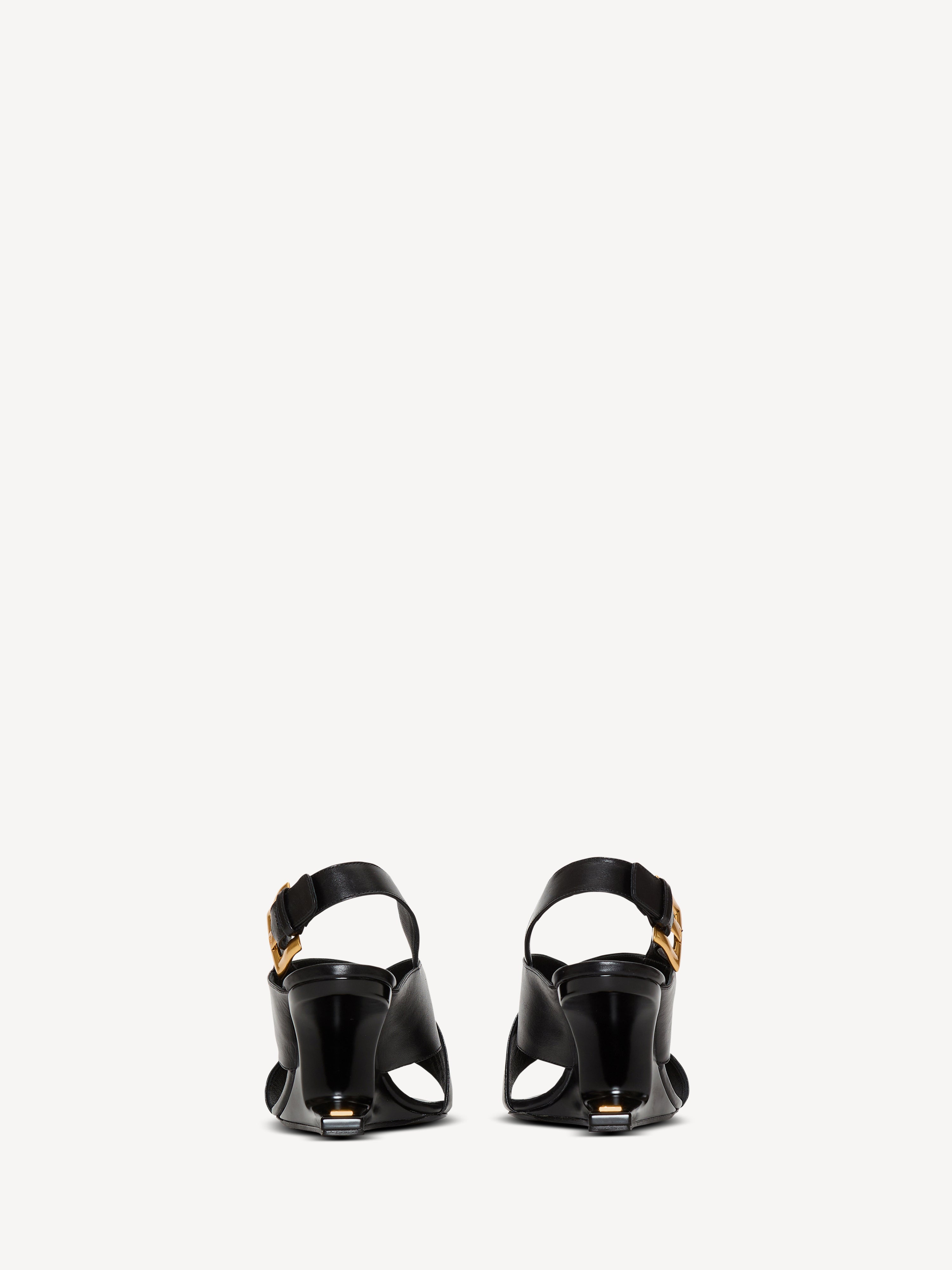 Anthem No Wedge smooth leather sandals black - Women | BALMAIN