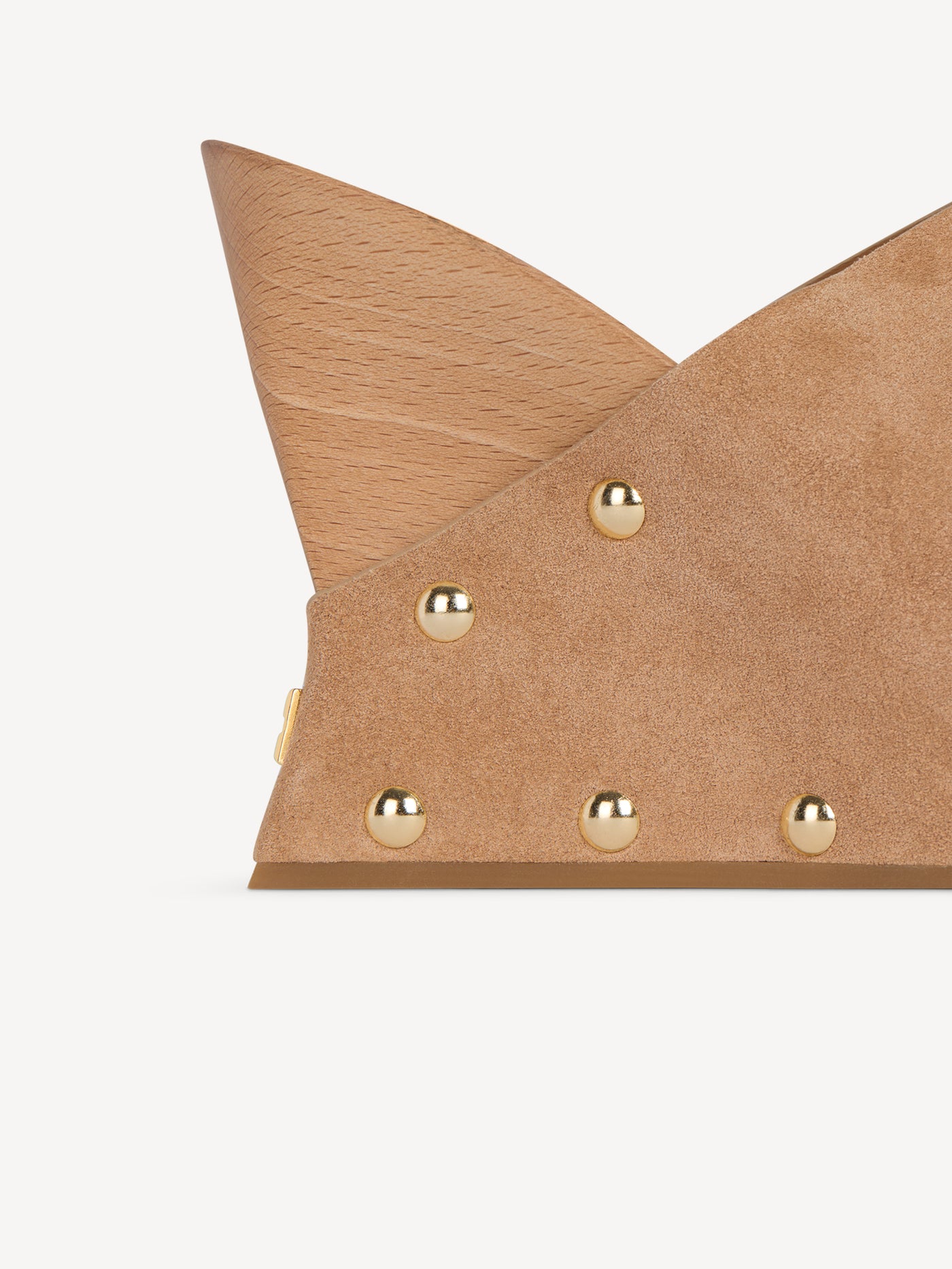 Wedge clogs in wood and suede