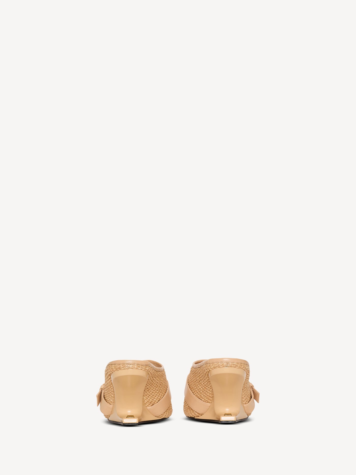 Anthem No Wedge mules in smooth leather and raffia