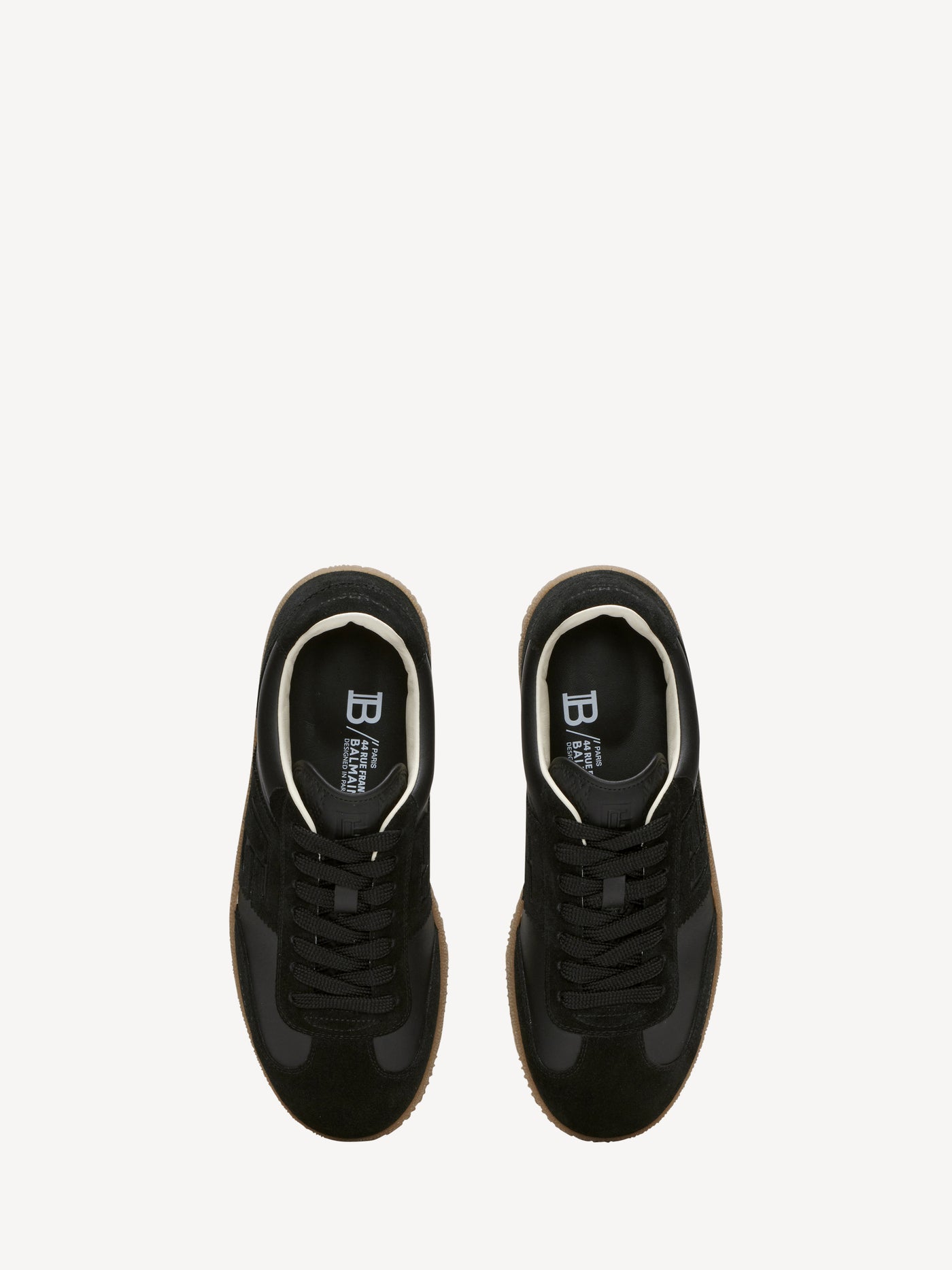Balmain Swan trainers in smooth leather and suede