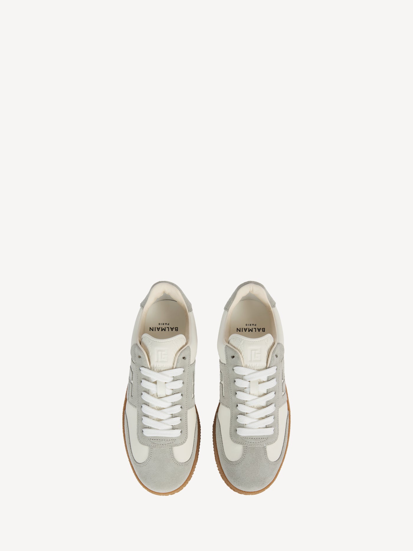 Balmain Swan trainers in smooth leather and suede
