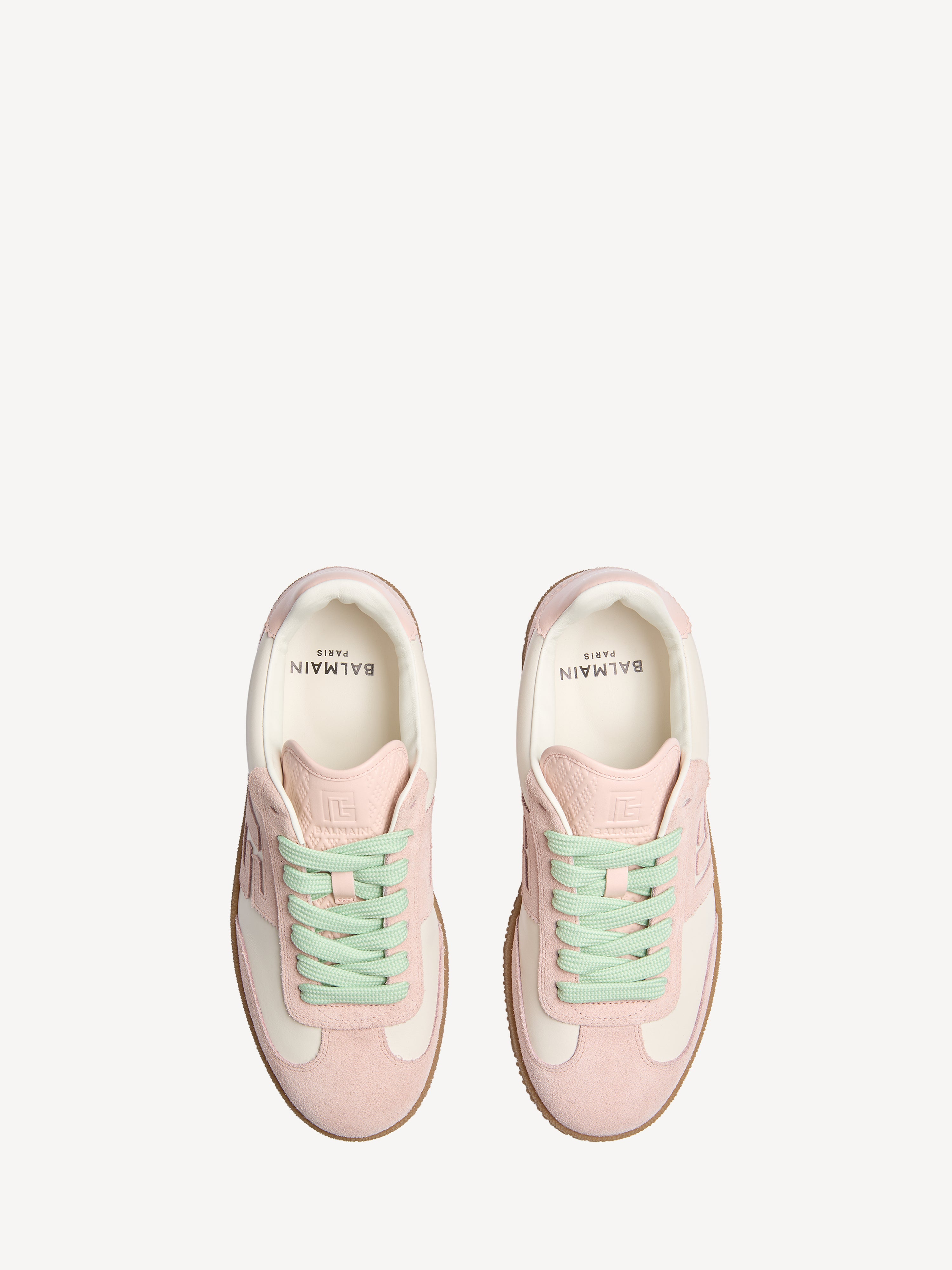 Balmain Swan trainers in smooth leather and suede multicolor
