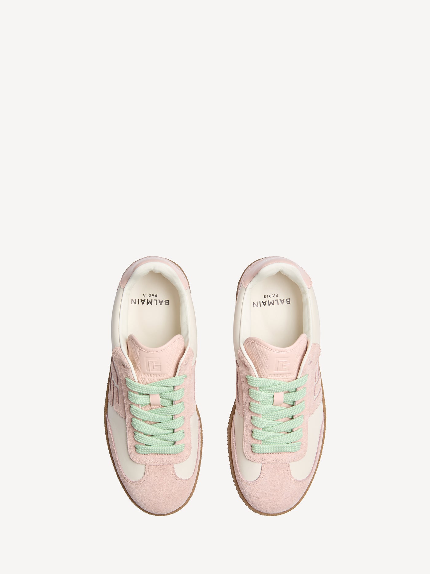 Balmain Swan trainers in smooth leather and suede