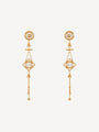 Brass and pearl pendant earrings