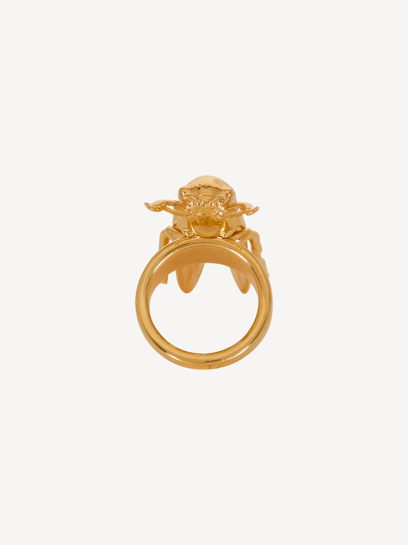 Brass and enamel Insect ring