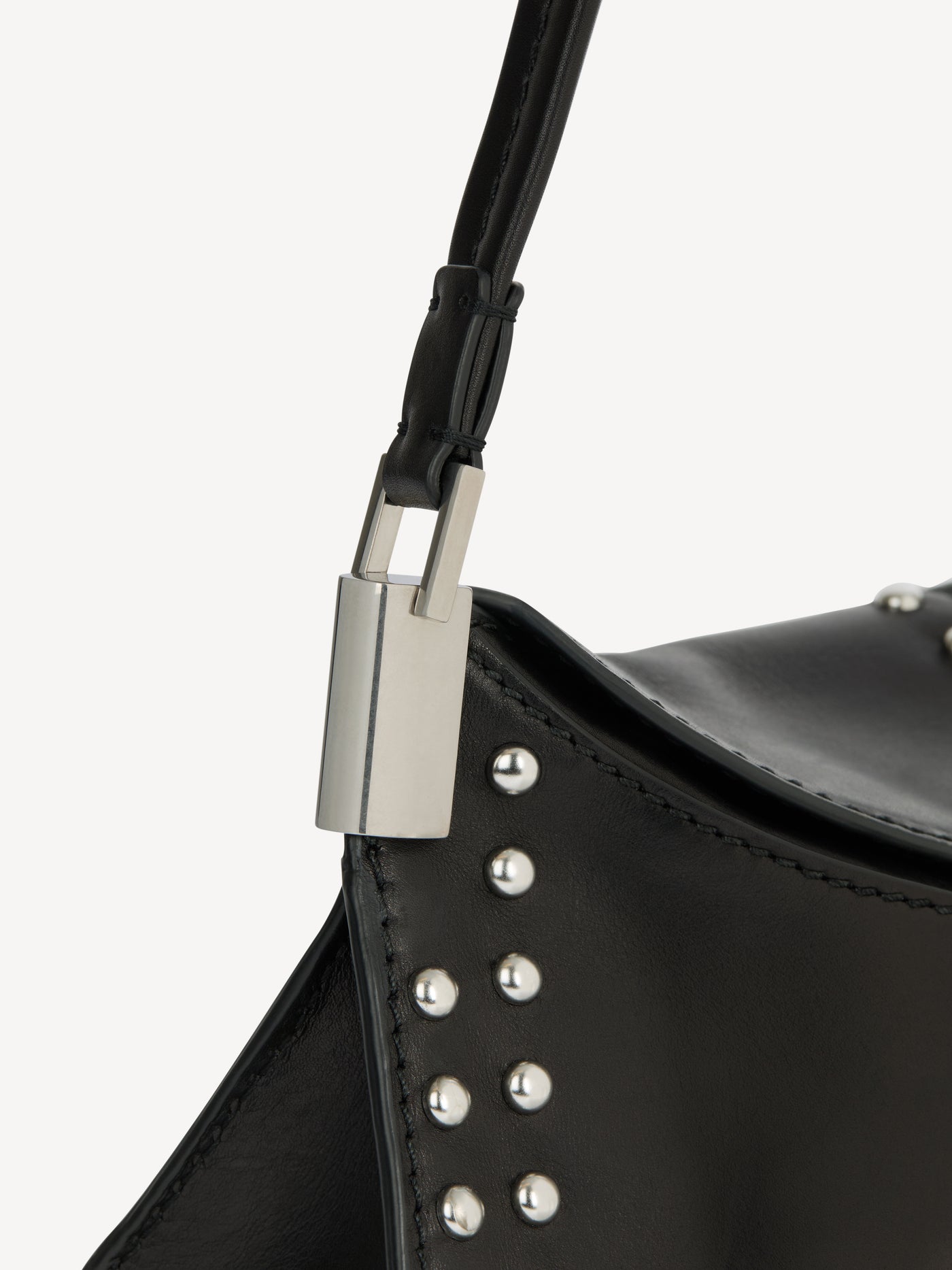 64-83 small bag in studded smooth leather