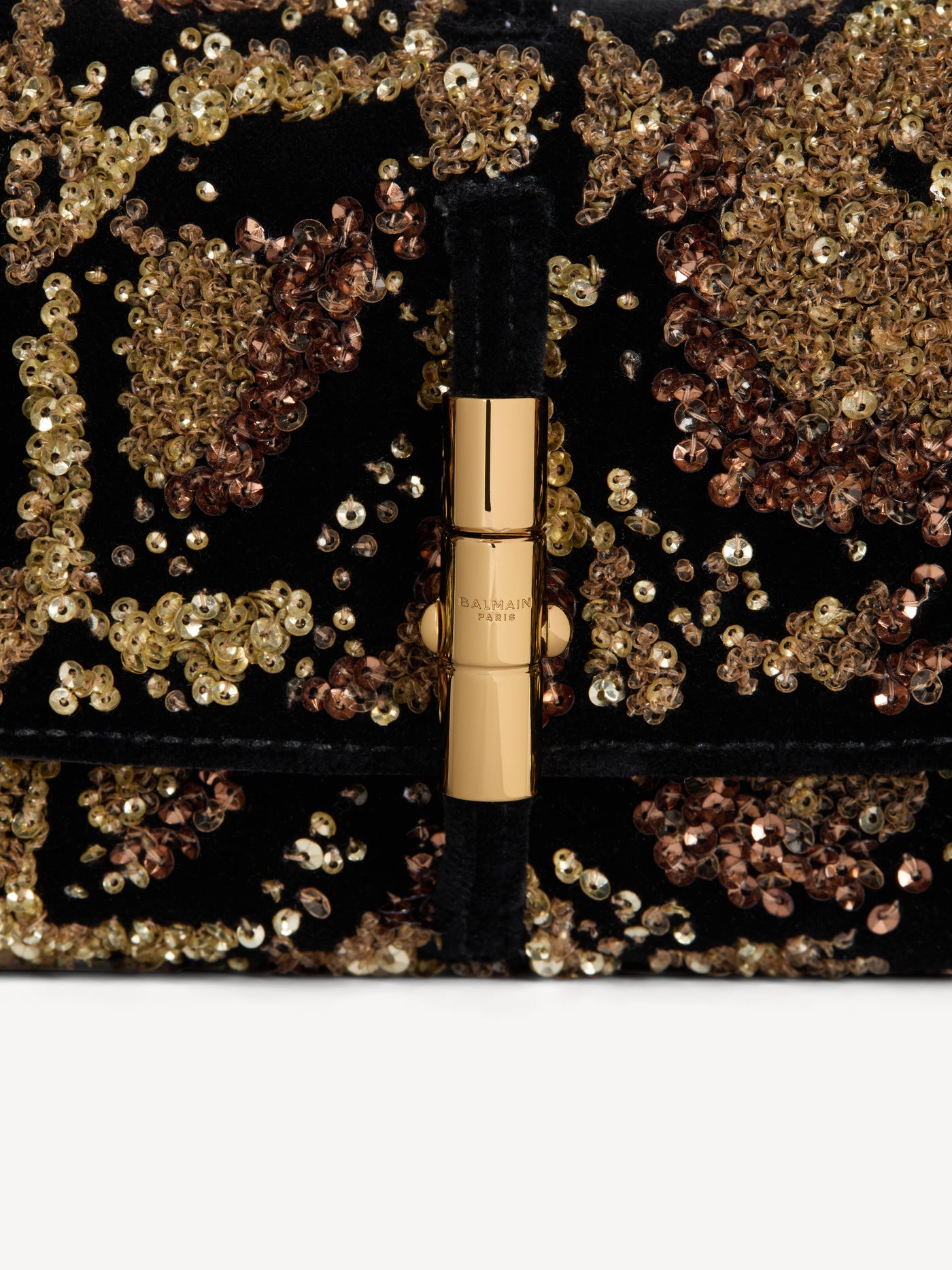 Balmain Metropolis bag in python-effect embroidered velvet