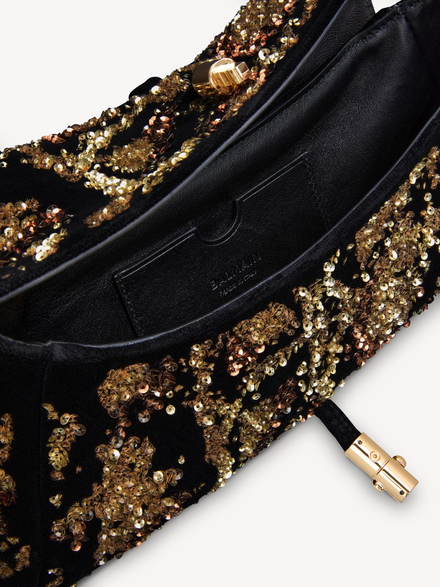 Balmain Metropolis bag in python-effect embroidered velvet
