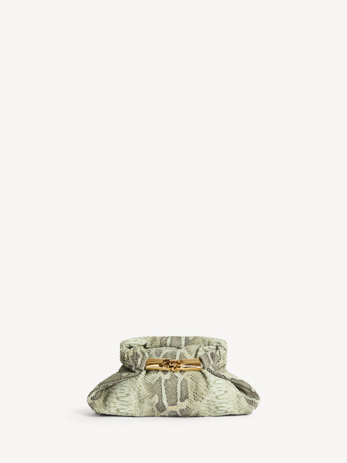 Dinner at 8 small bag in python-effect suede