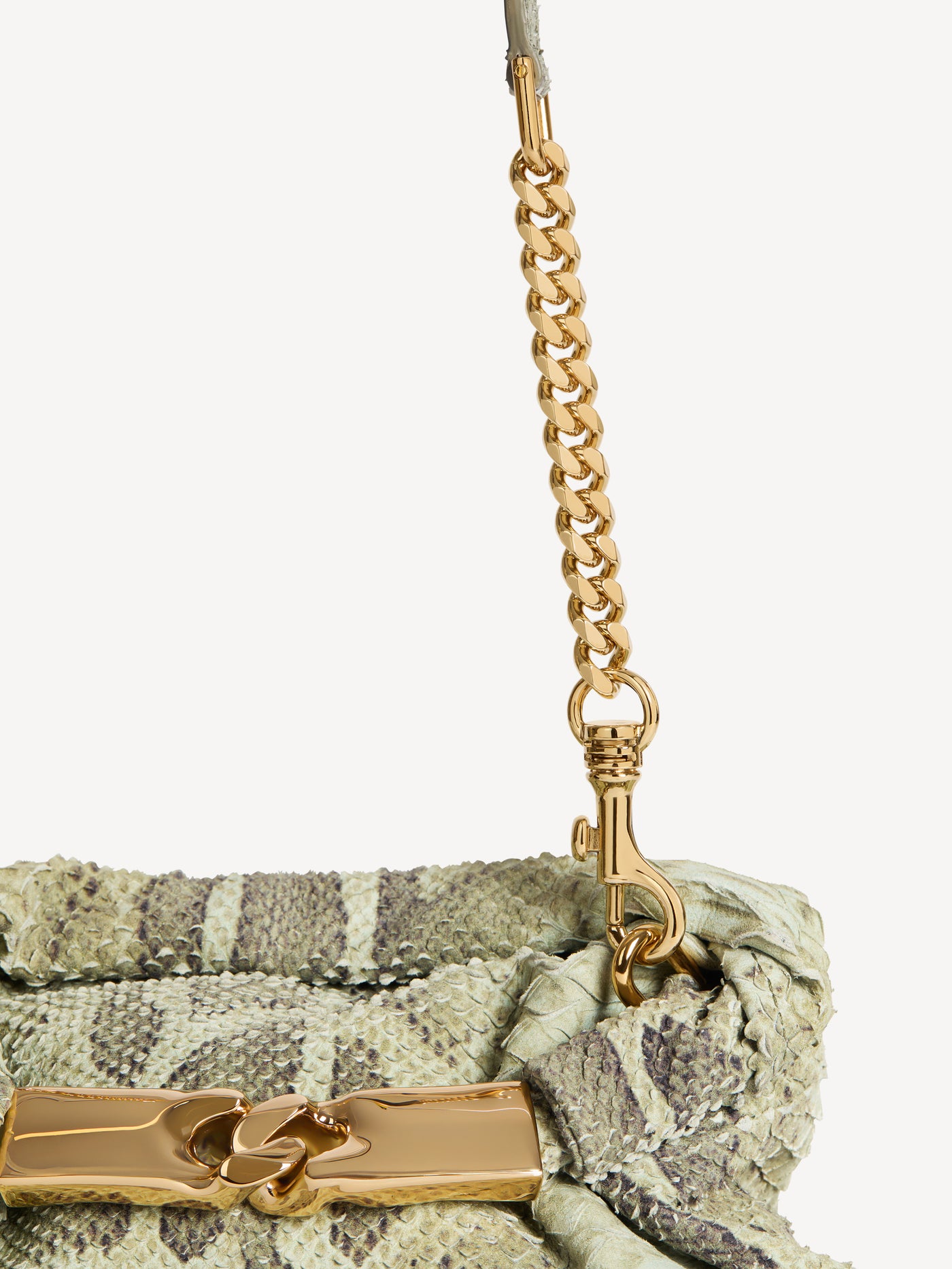 Dinner at 8 small bag in python-effect suede