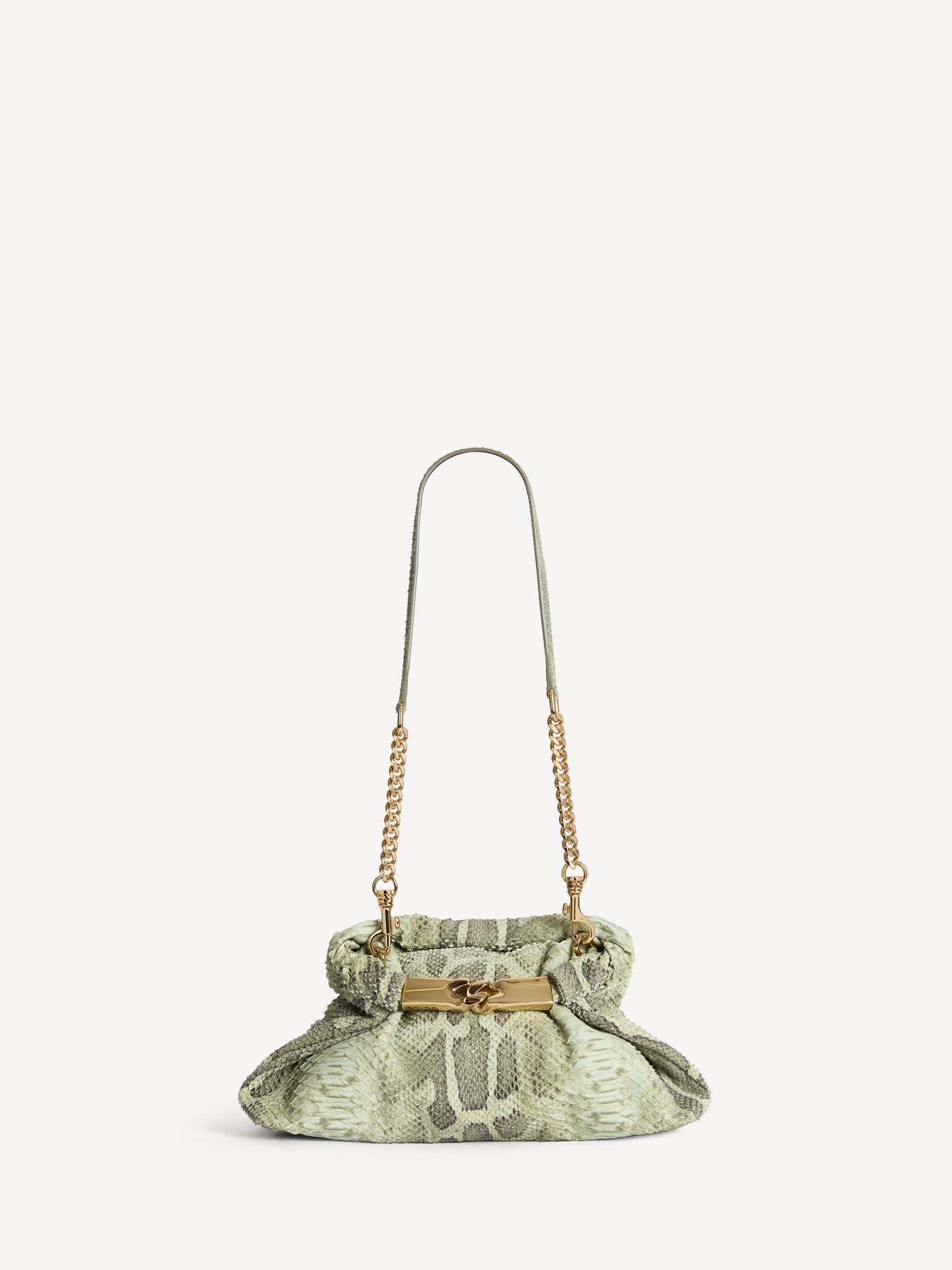 Dinner at 8 small bag in python-effect suede