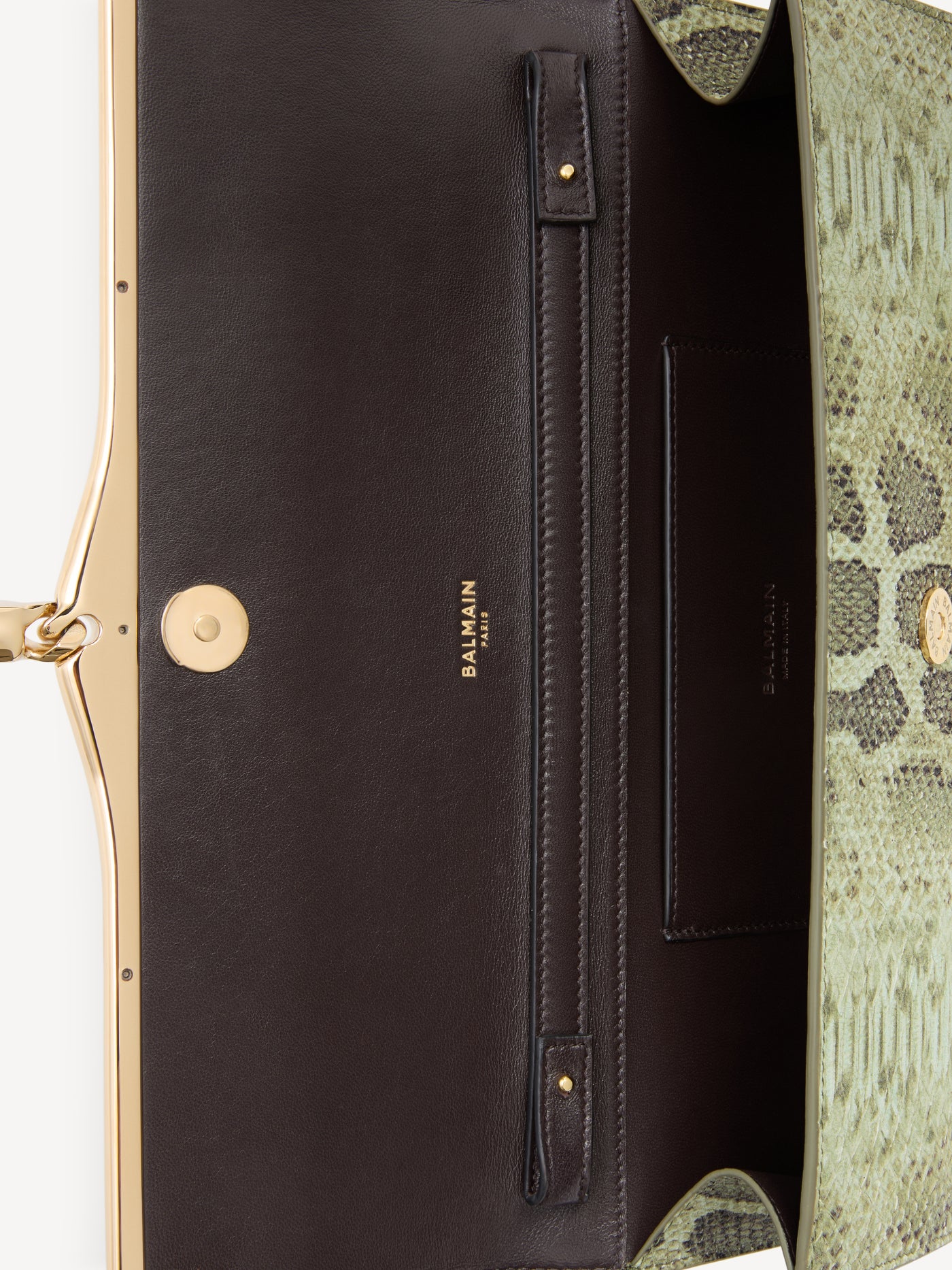Ophir chain pouch in python-effect suede