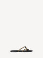 Smooth leather mules with chains