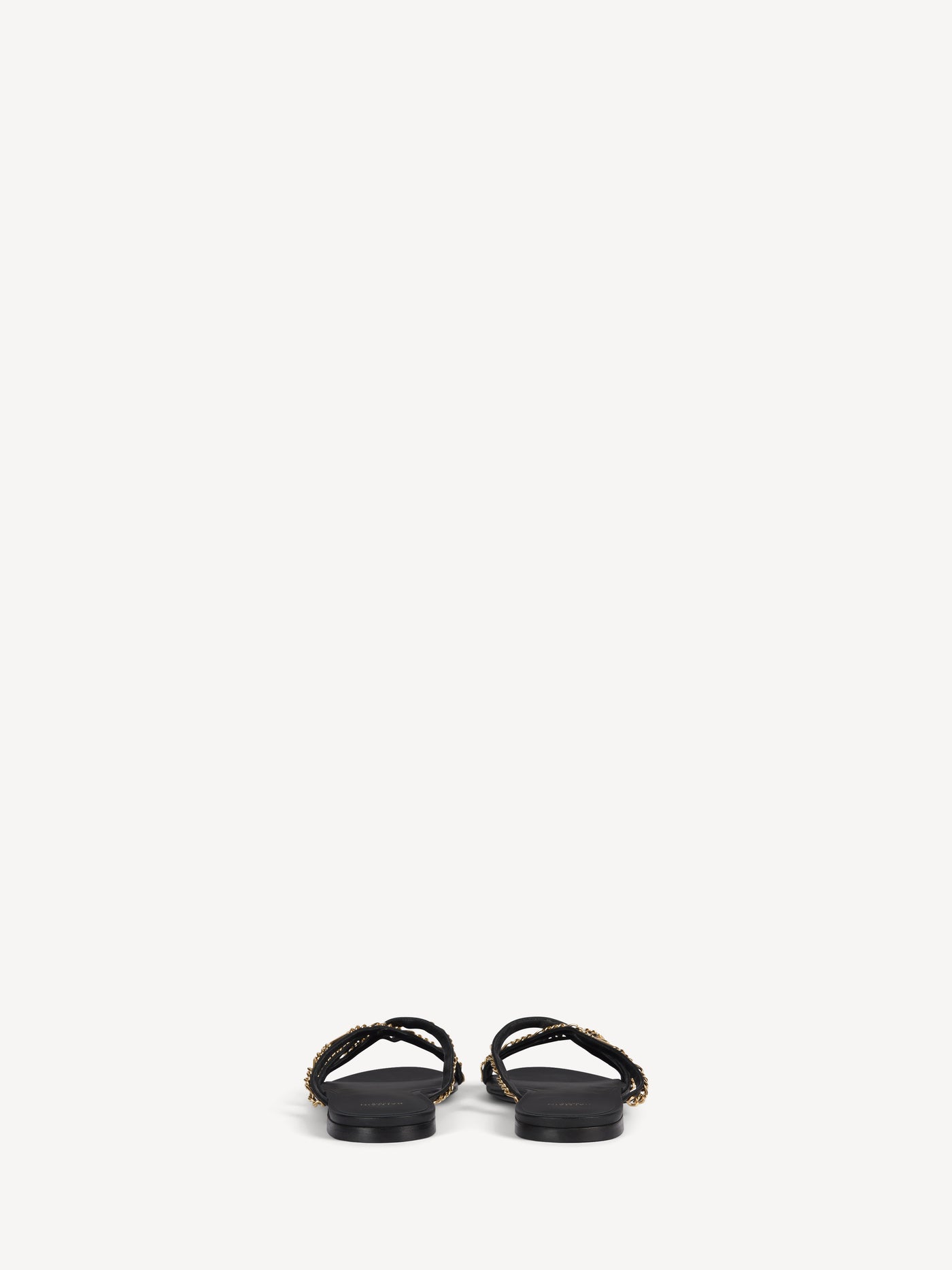Smooth leather mules with chains