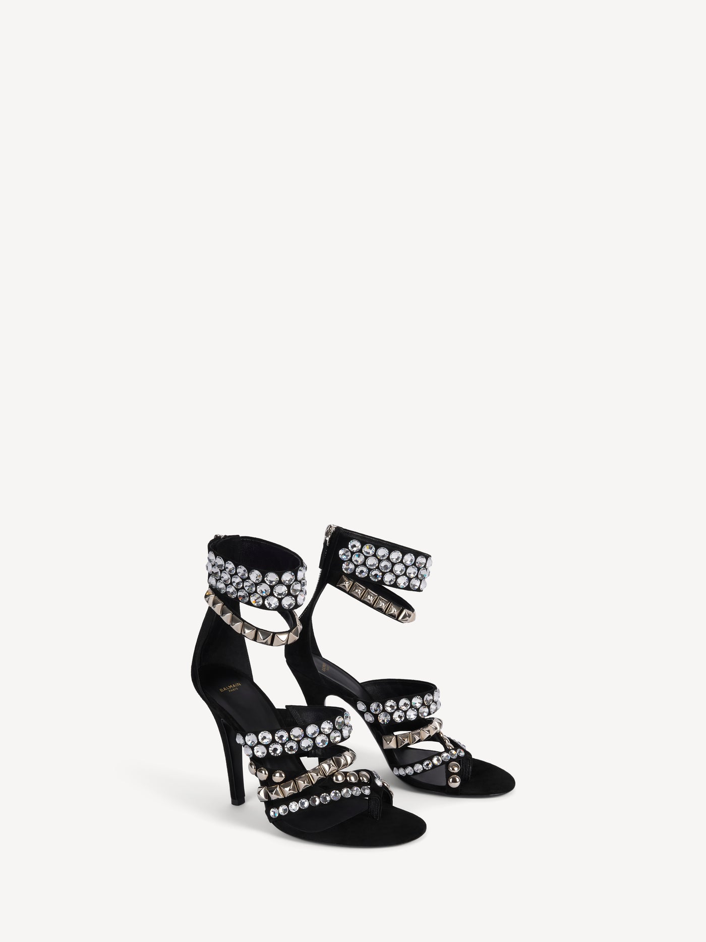 Studded suede toe-post sandals