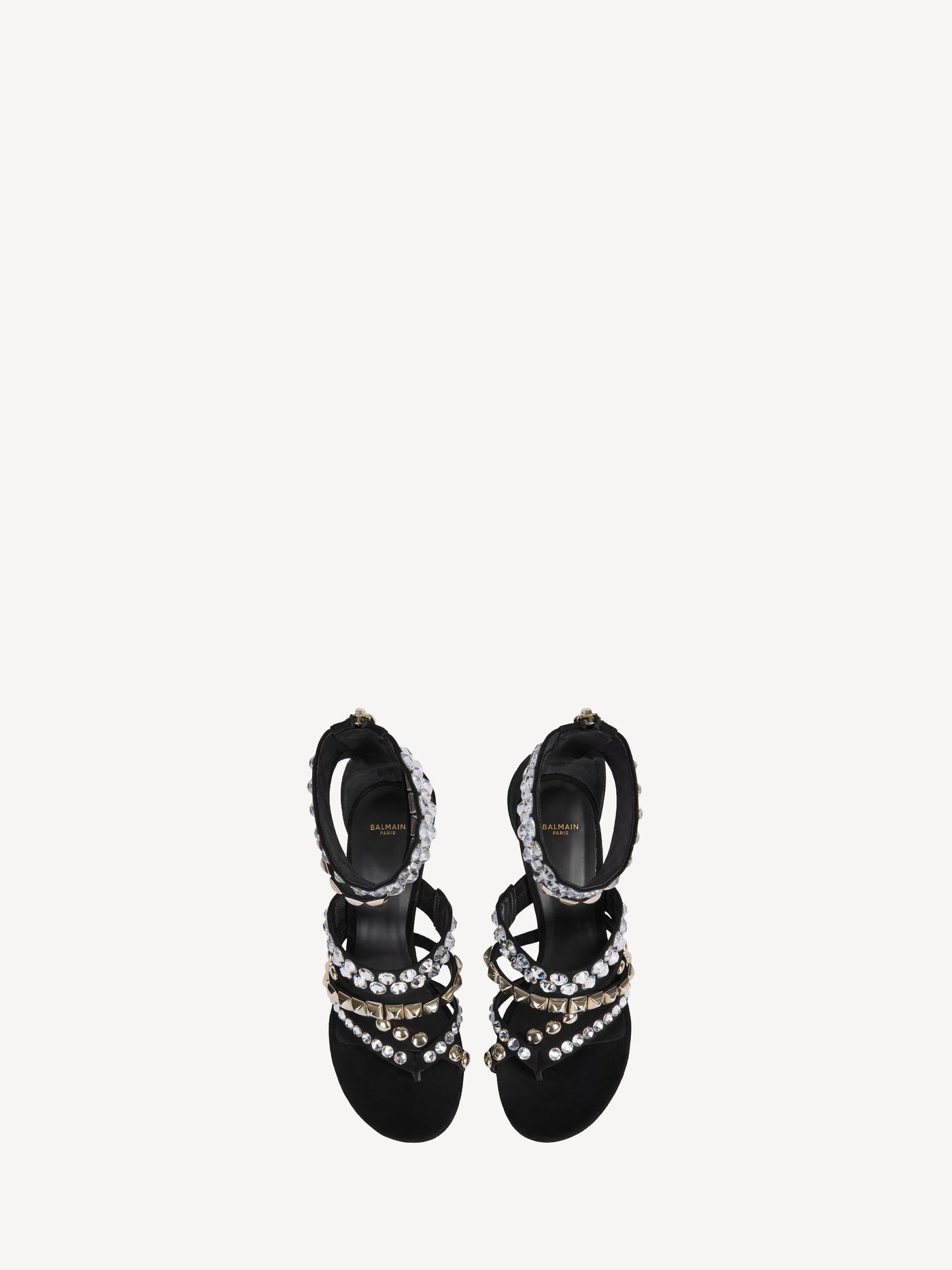 Studded suede toe-post sandals