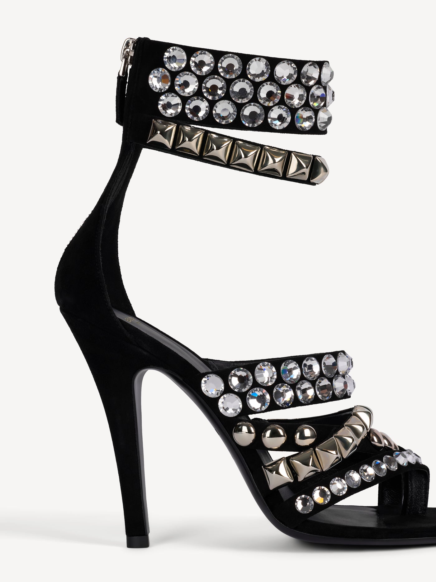 Studded suede toe-post sandals
