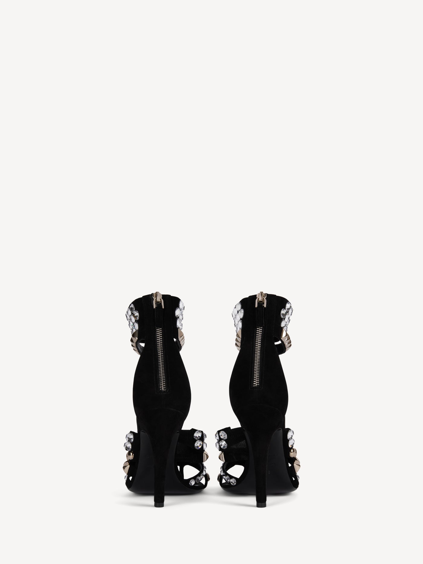 Studded suede toe-post sandals