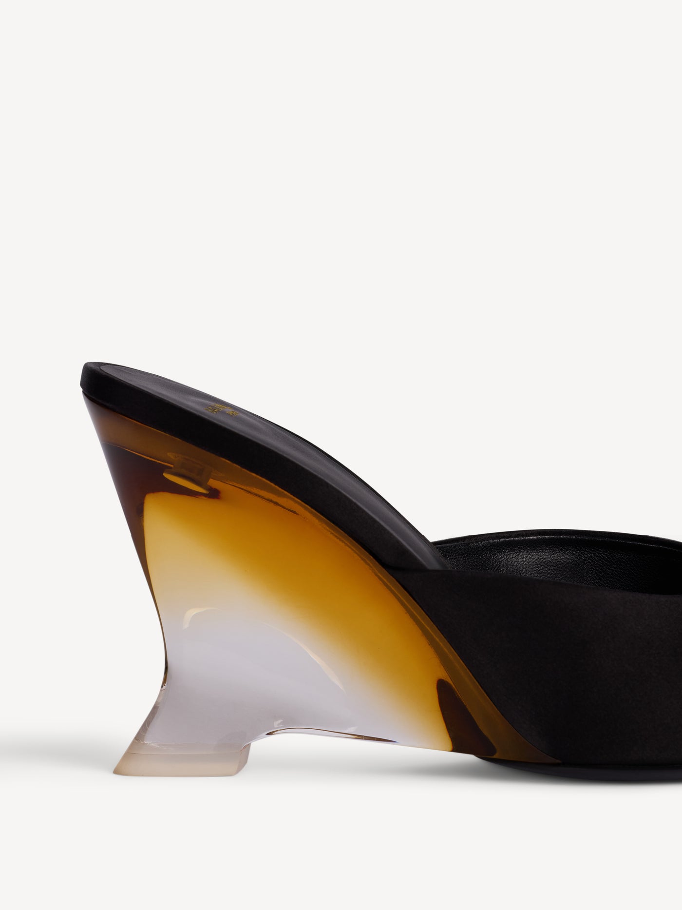 Satin wedge mules
