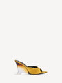 Satin wedge mules