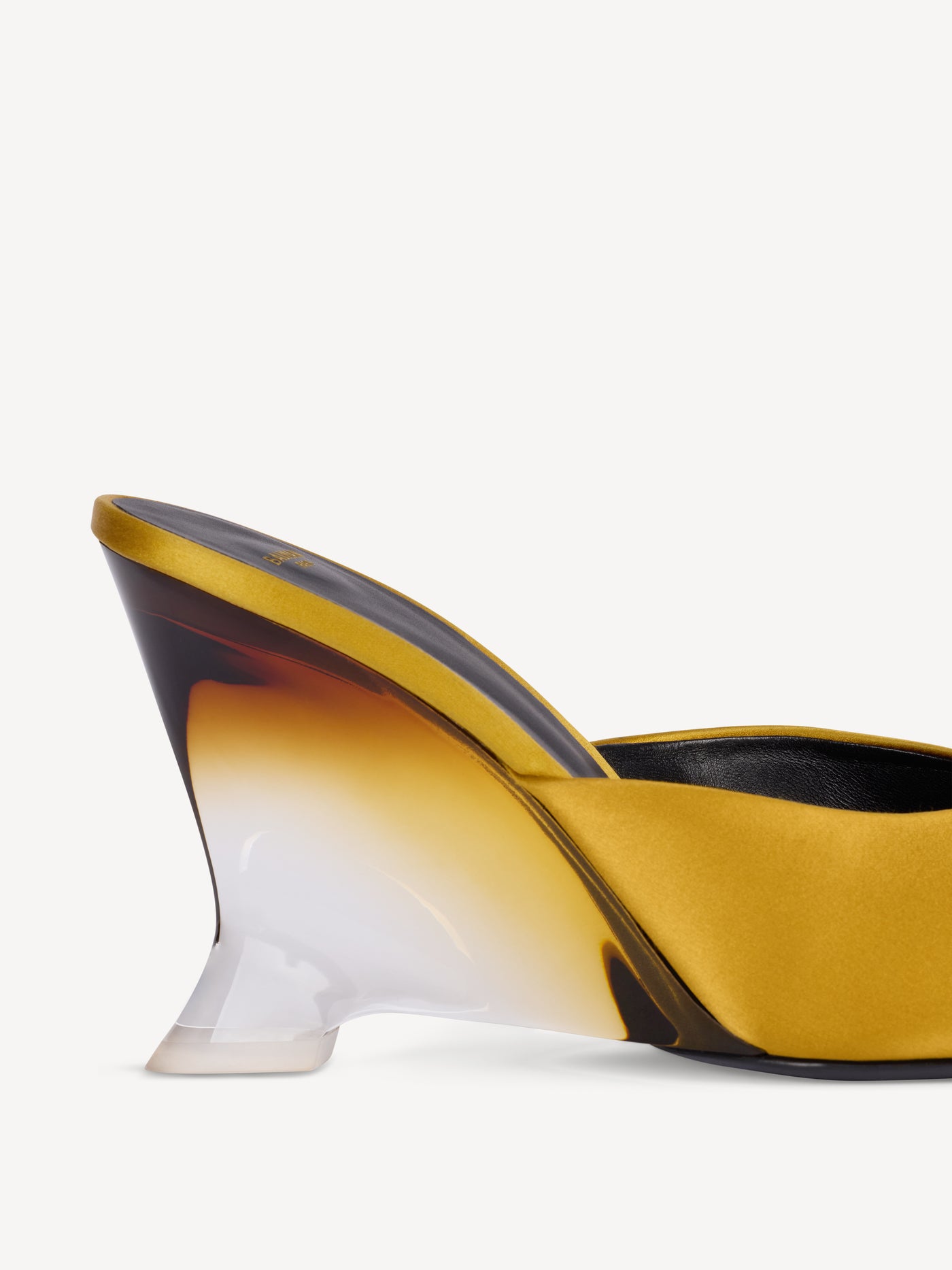 Satin wedge mules