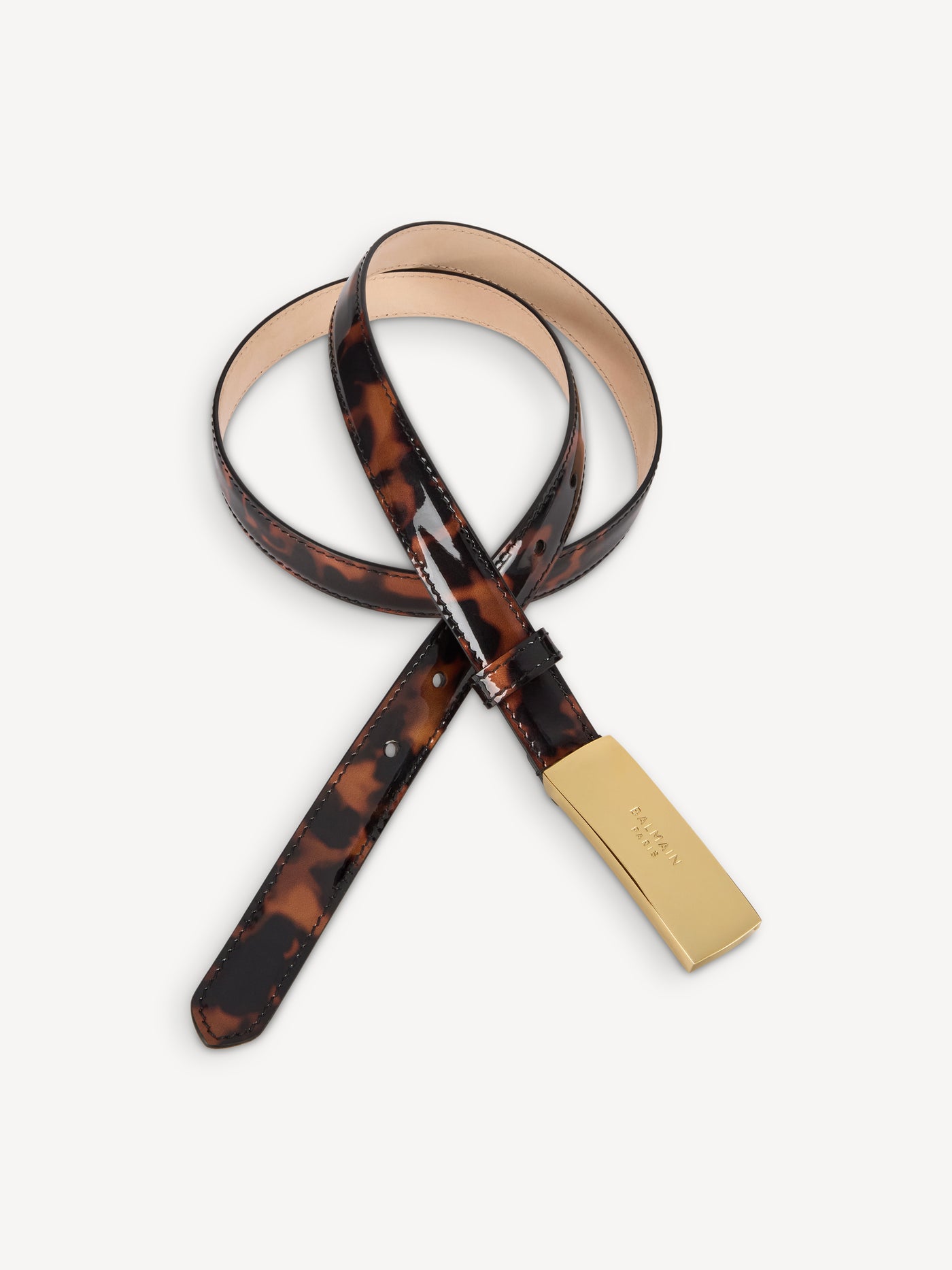 Balmain belt in printed patent leather