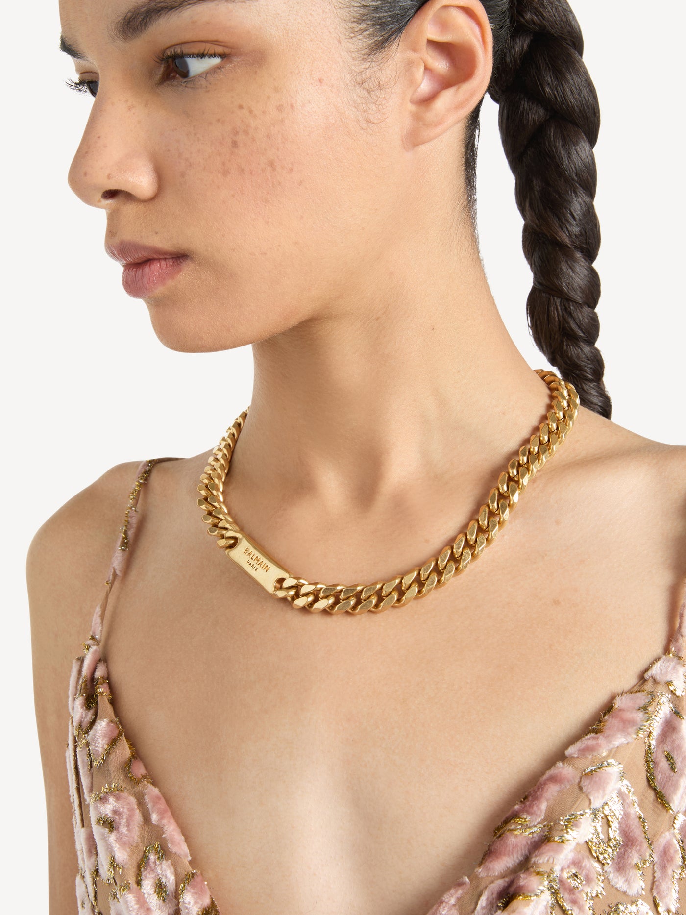 Brass Curb chain necklace