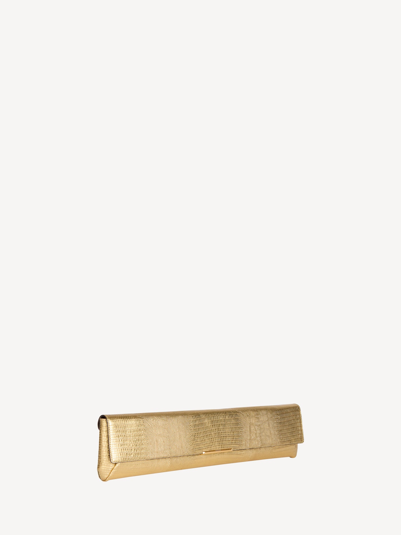 Long Clutch bag in metallic textured leather