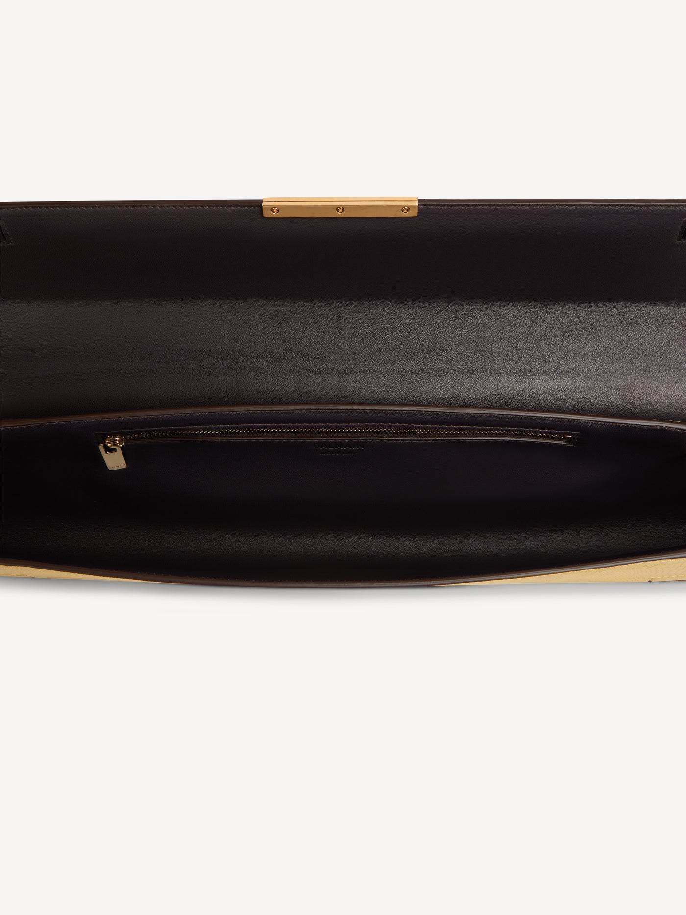 Long Clutch bag in metallic textured leather