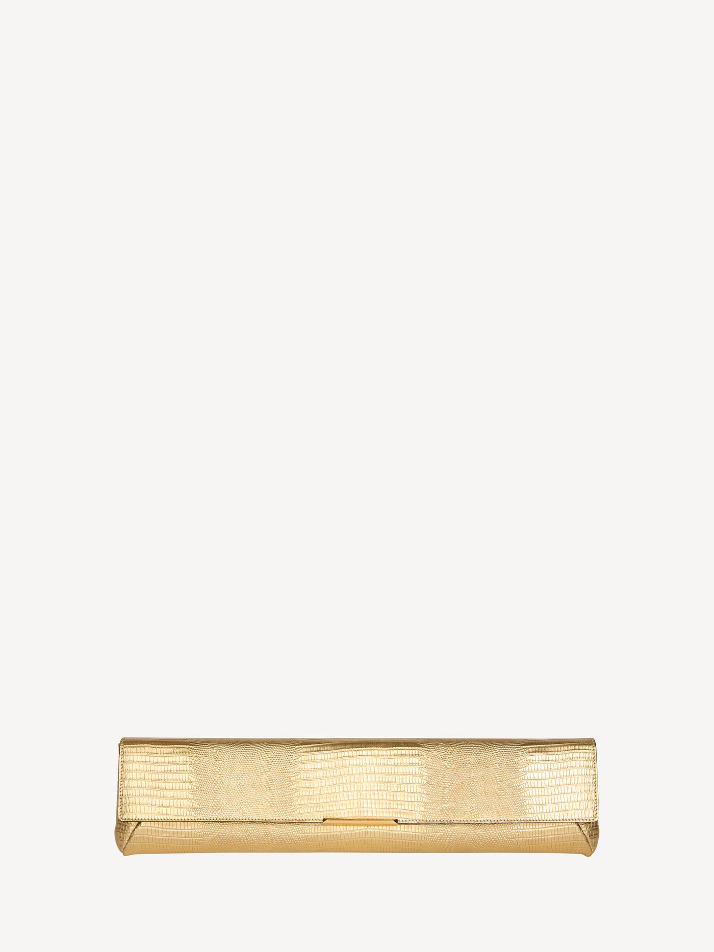 Long Clutch bag in metallic textured leather