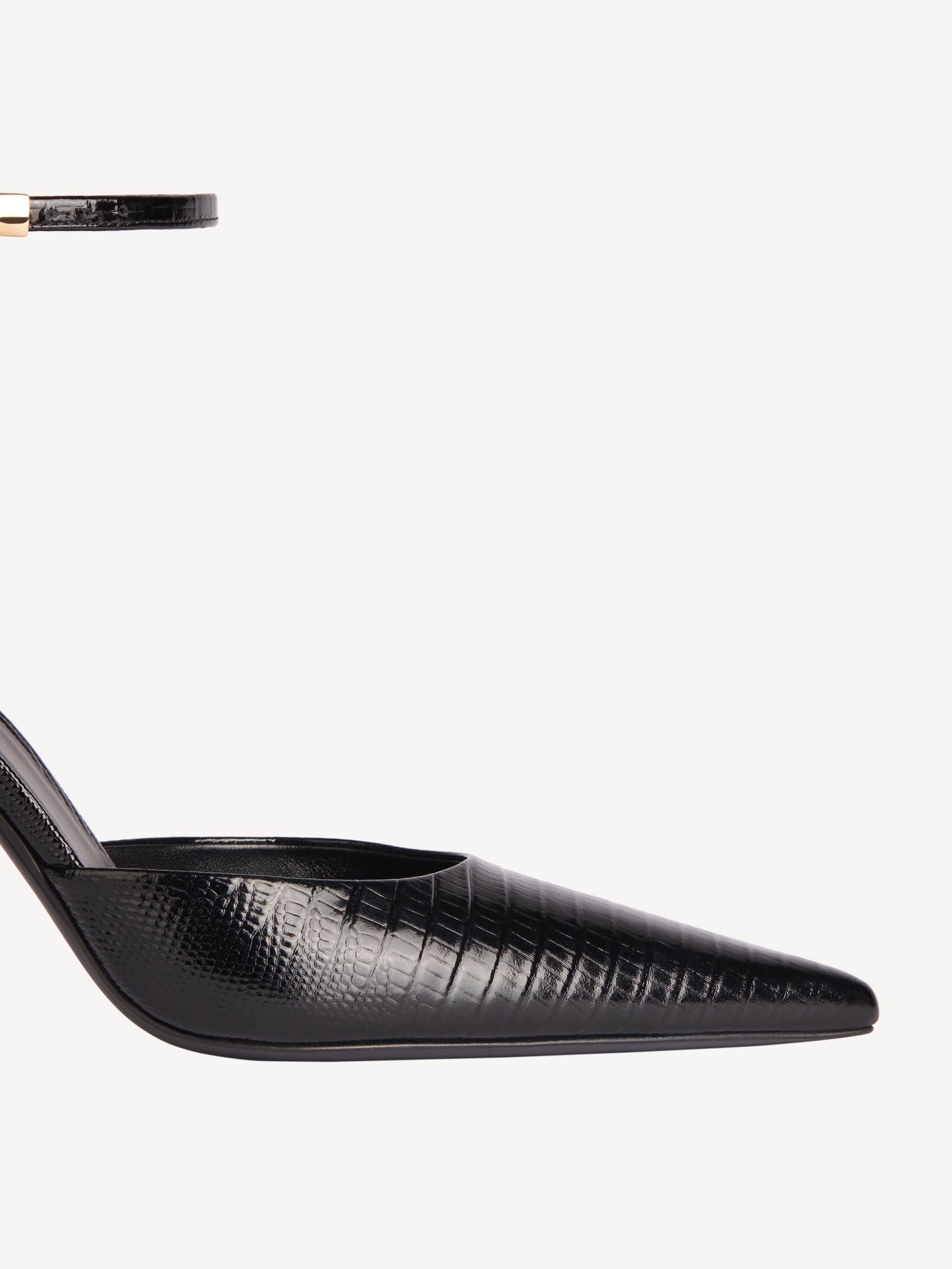 Embossed leather strappy courts