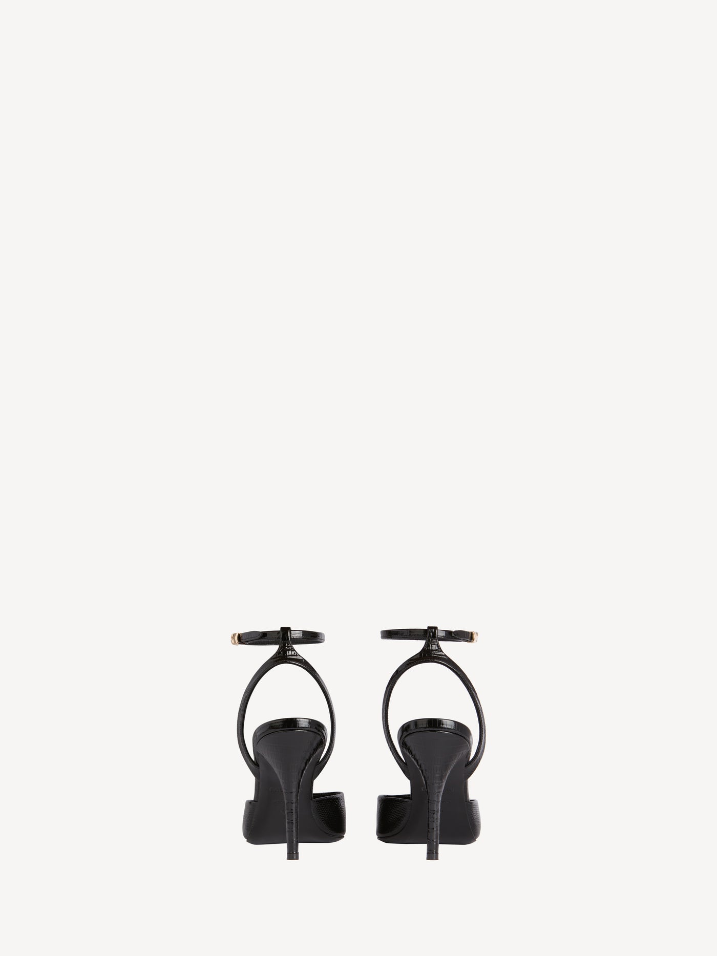 Embossed leather strappy courts