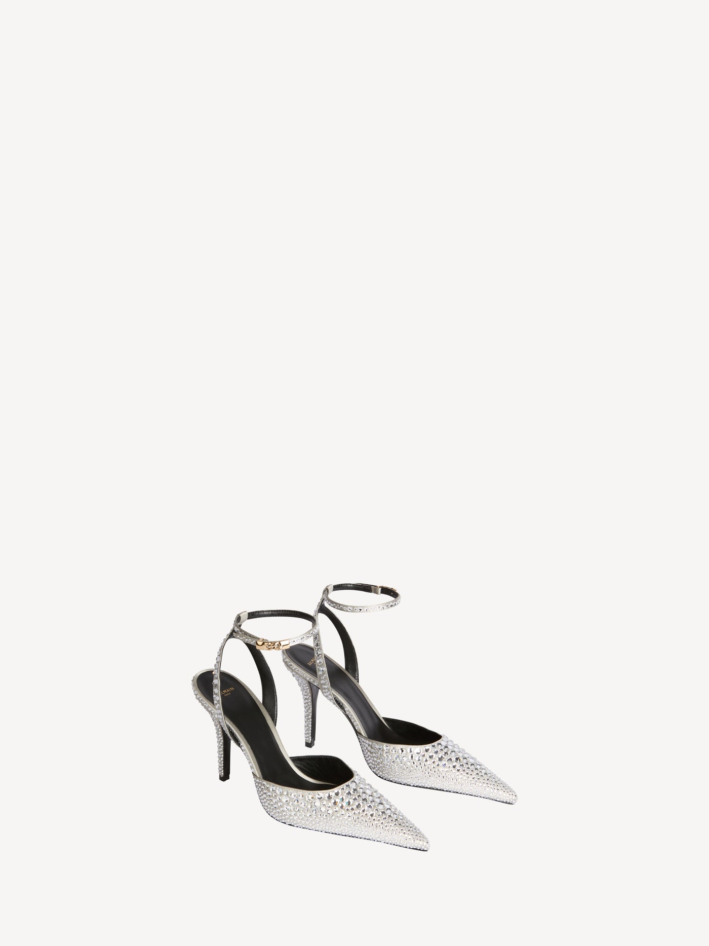 Strappy satin courts with crystals