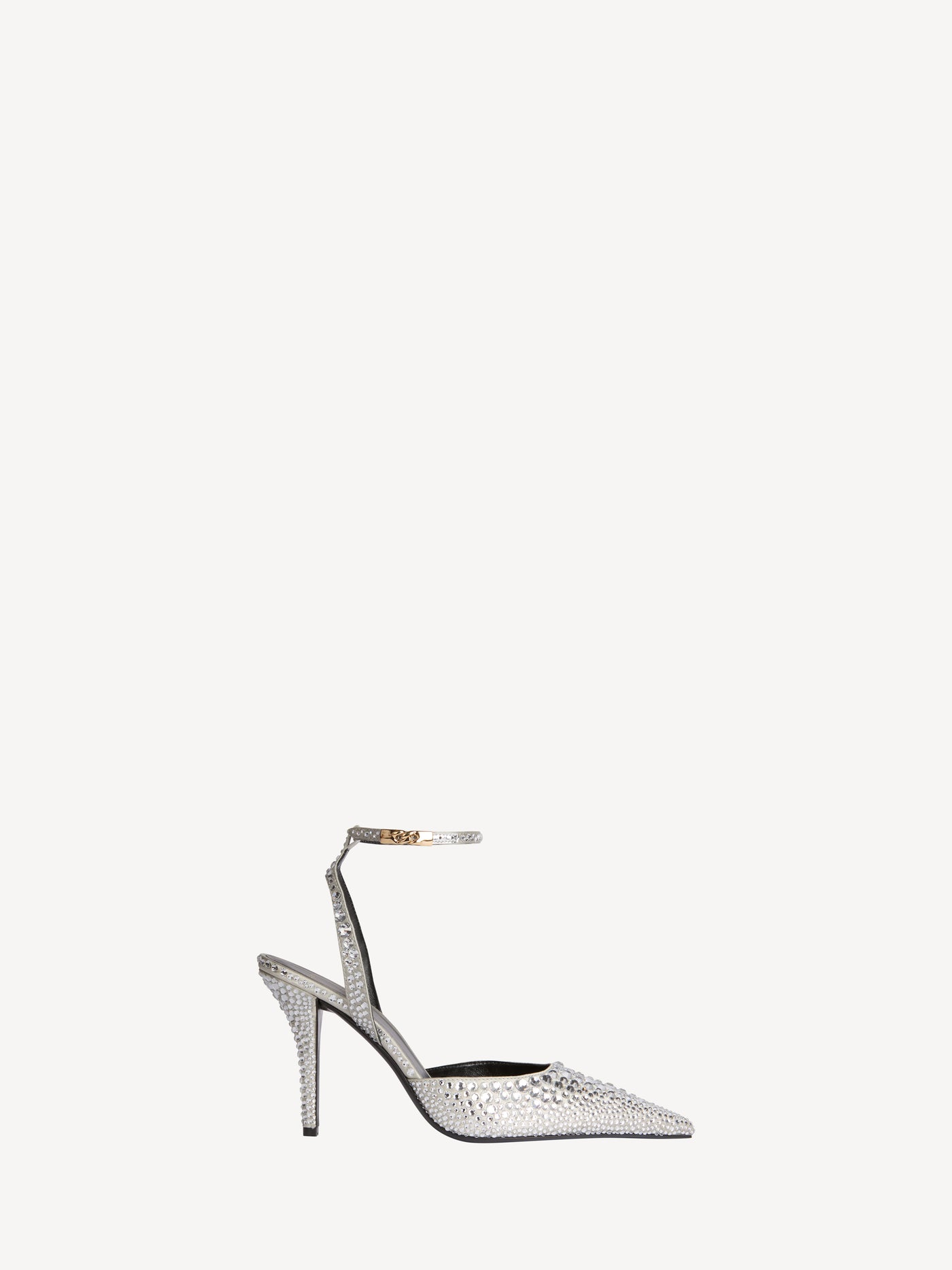 Strappy satin courts with crystals