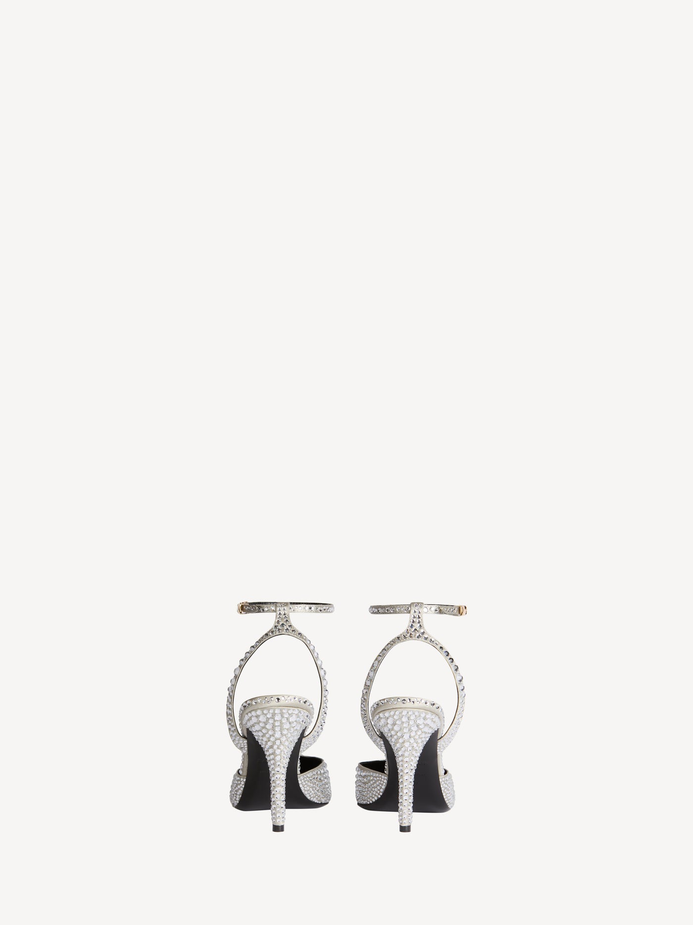 Strappy satin courts with crystals