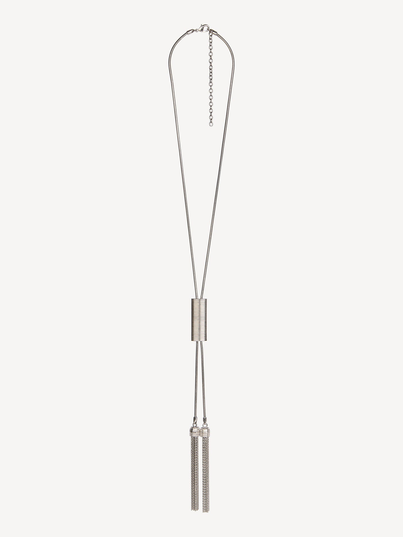 Long brass tassel necklace