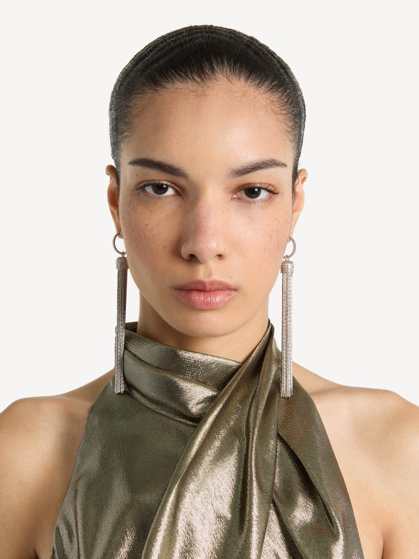 Brass tassel earrings