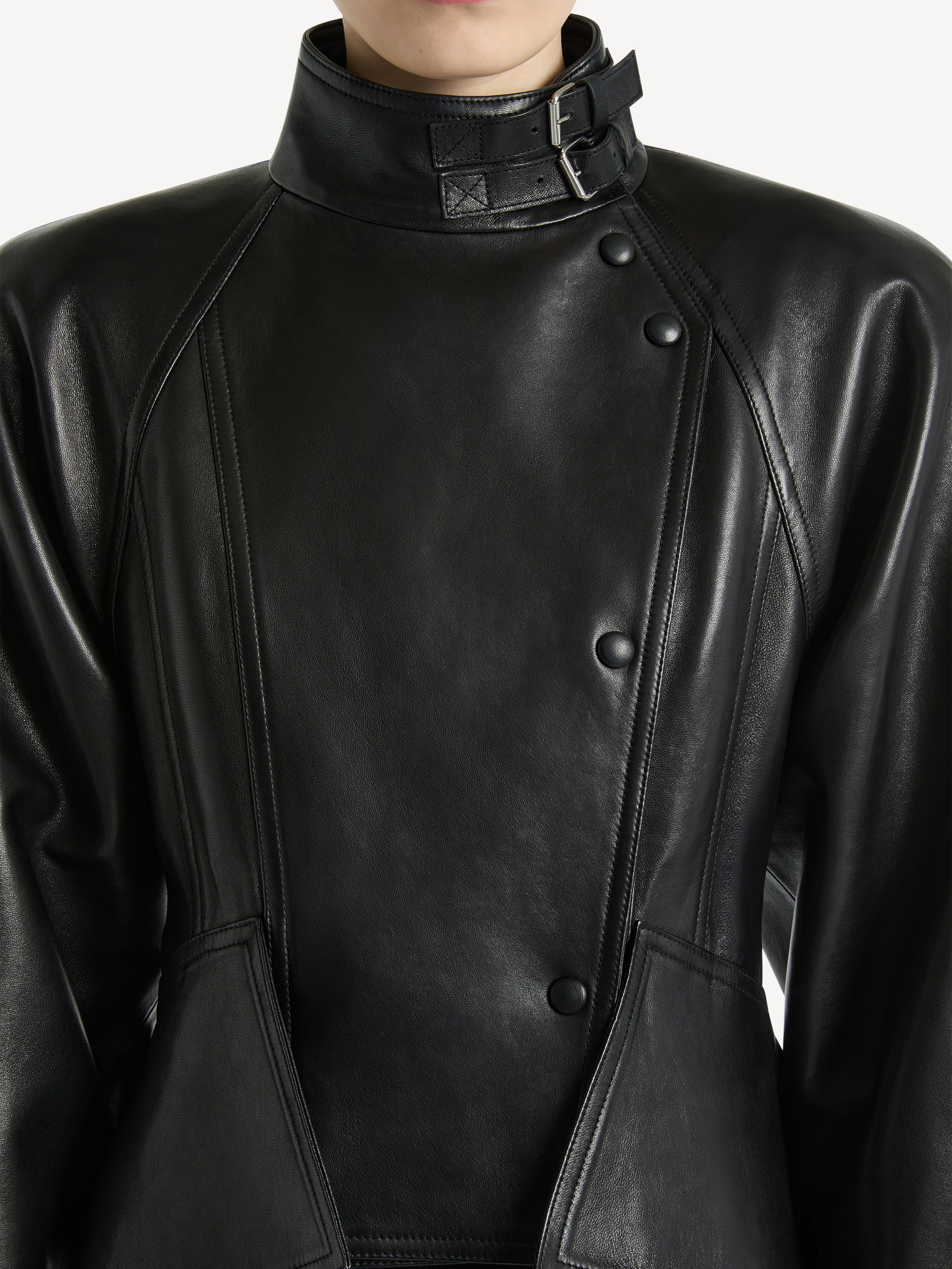 定価税込27.61万‼️BALMAIN BlousonDenimTie＆DyeJK Lambskin pilot jacket Black - Women I Balmain