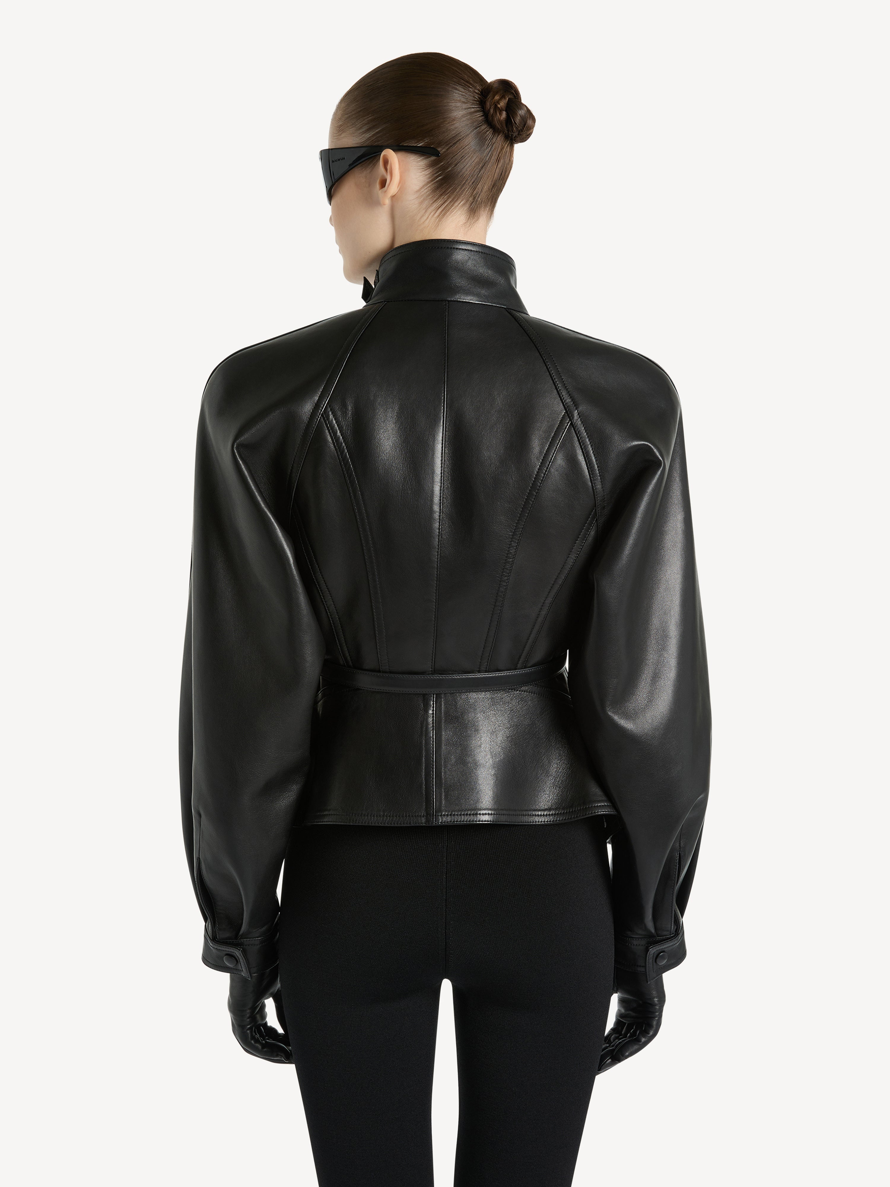 Lambskin pilot jacket Black - Women I Balmain