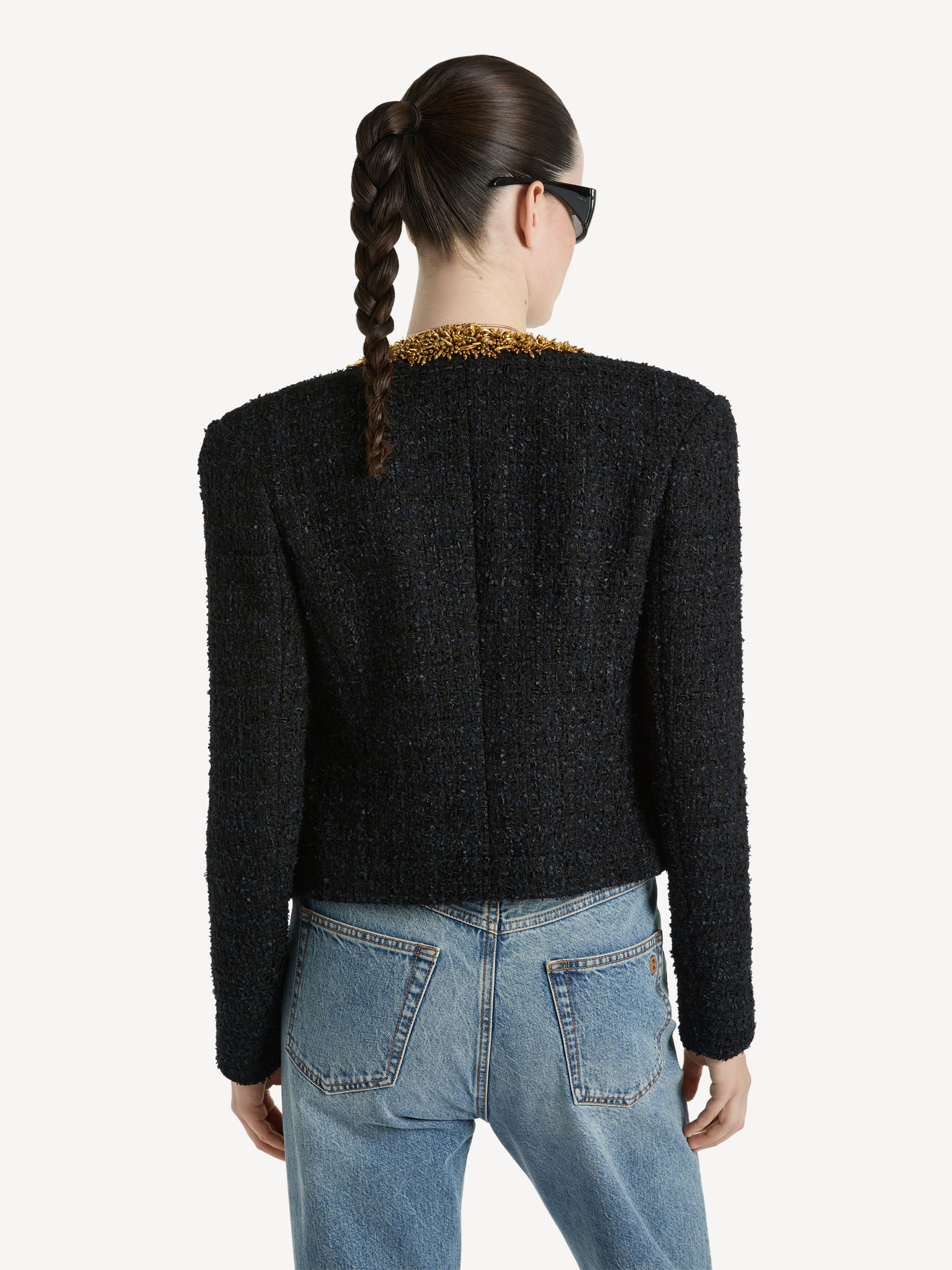 Embroidered tweed jacket Black - Women I Balmain