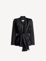 Satin crepe jacket with tie detail
