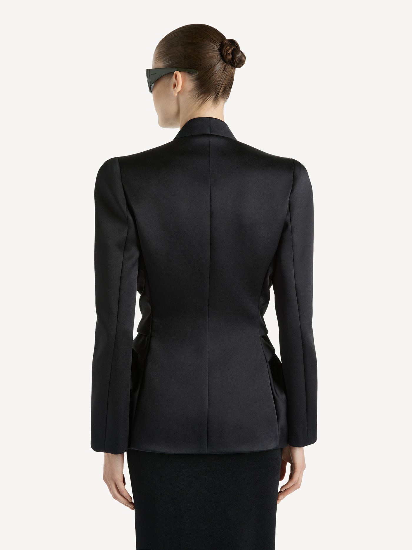 Satin crepe jacket with tie detail