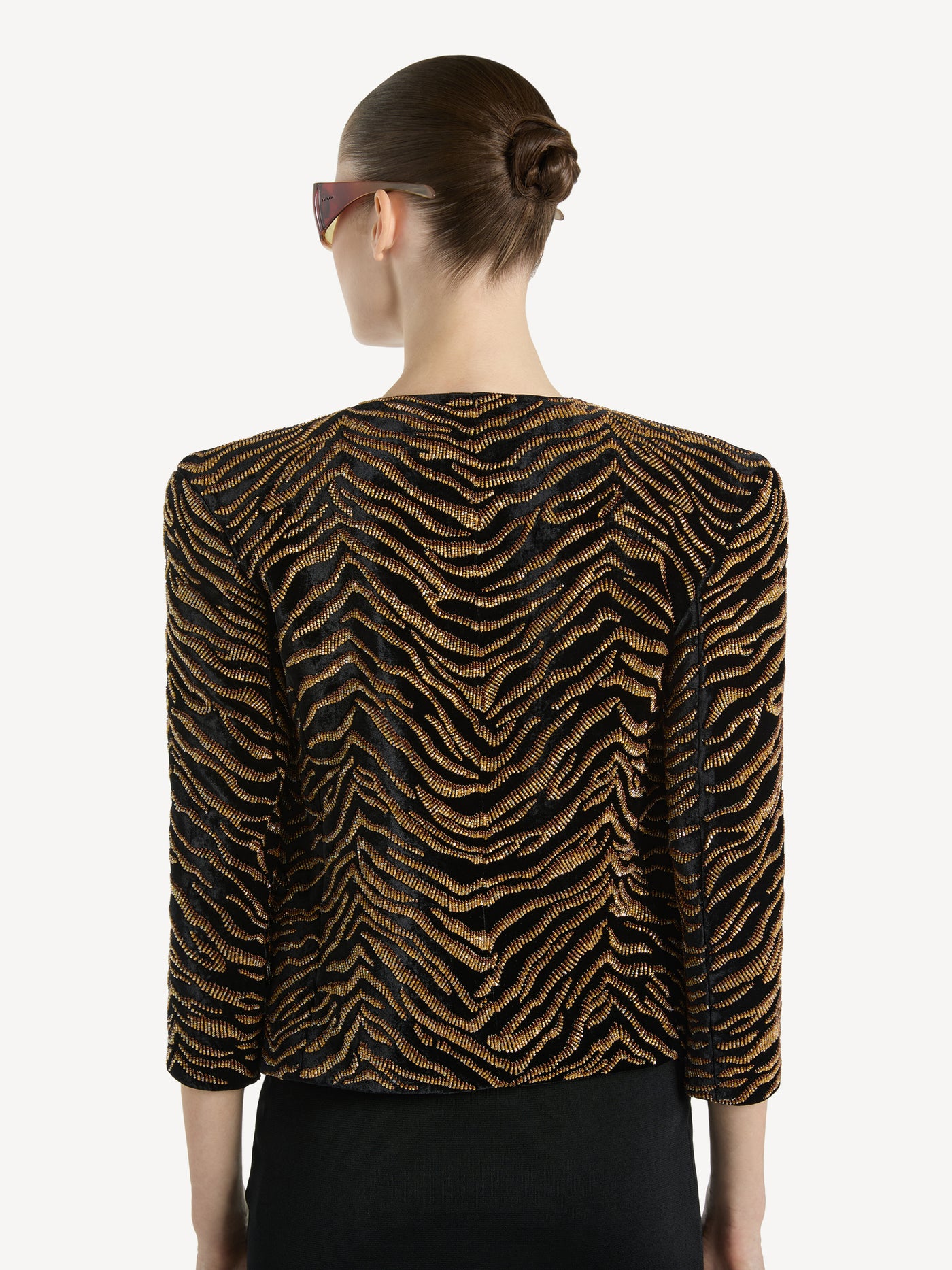 Velvet jacket with tiger embroidery