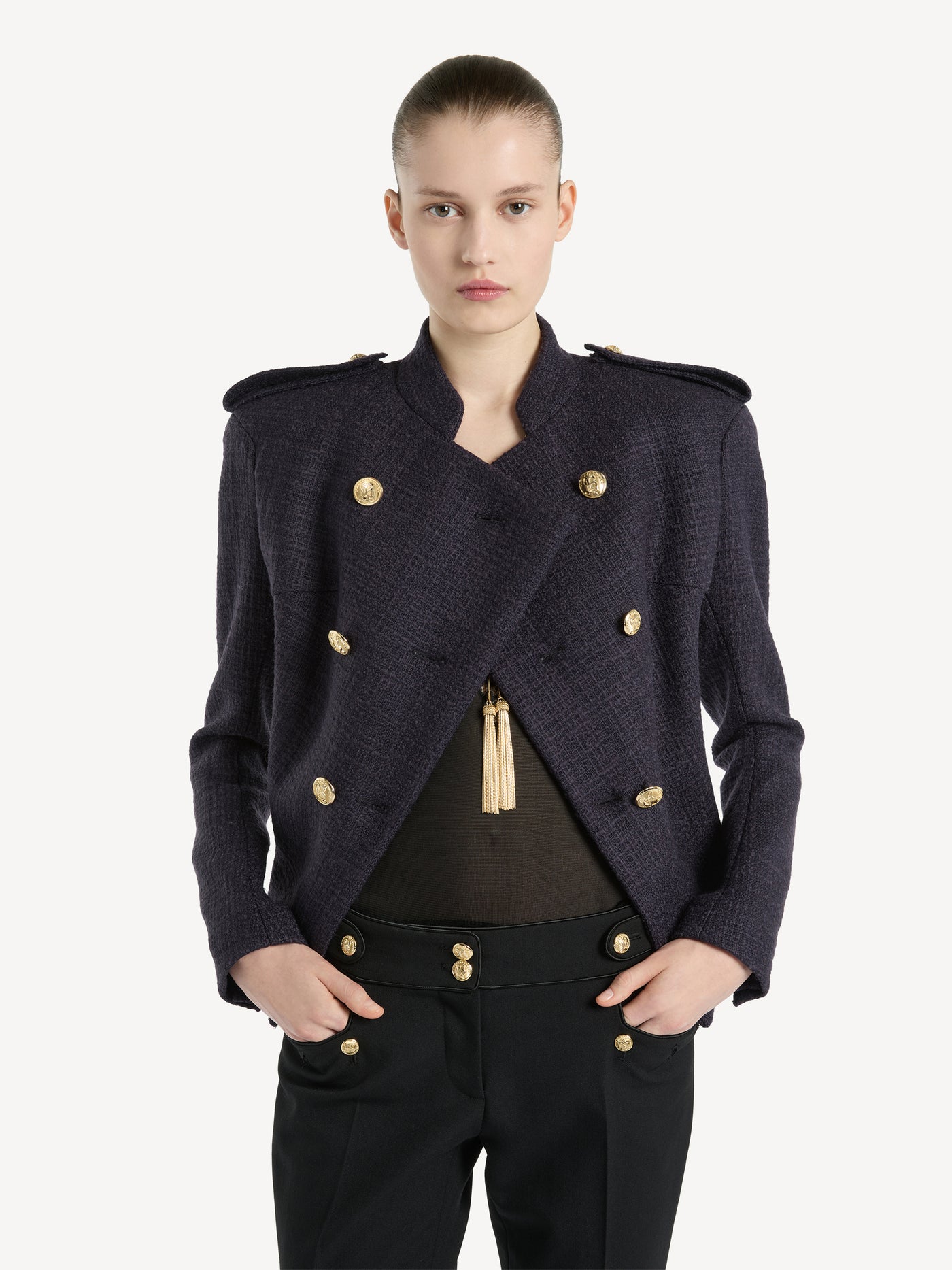 Tweed 6-button jacket