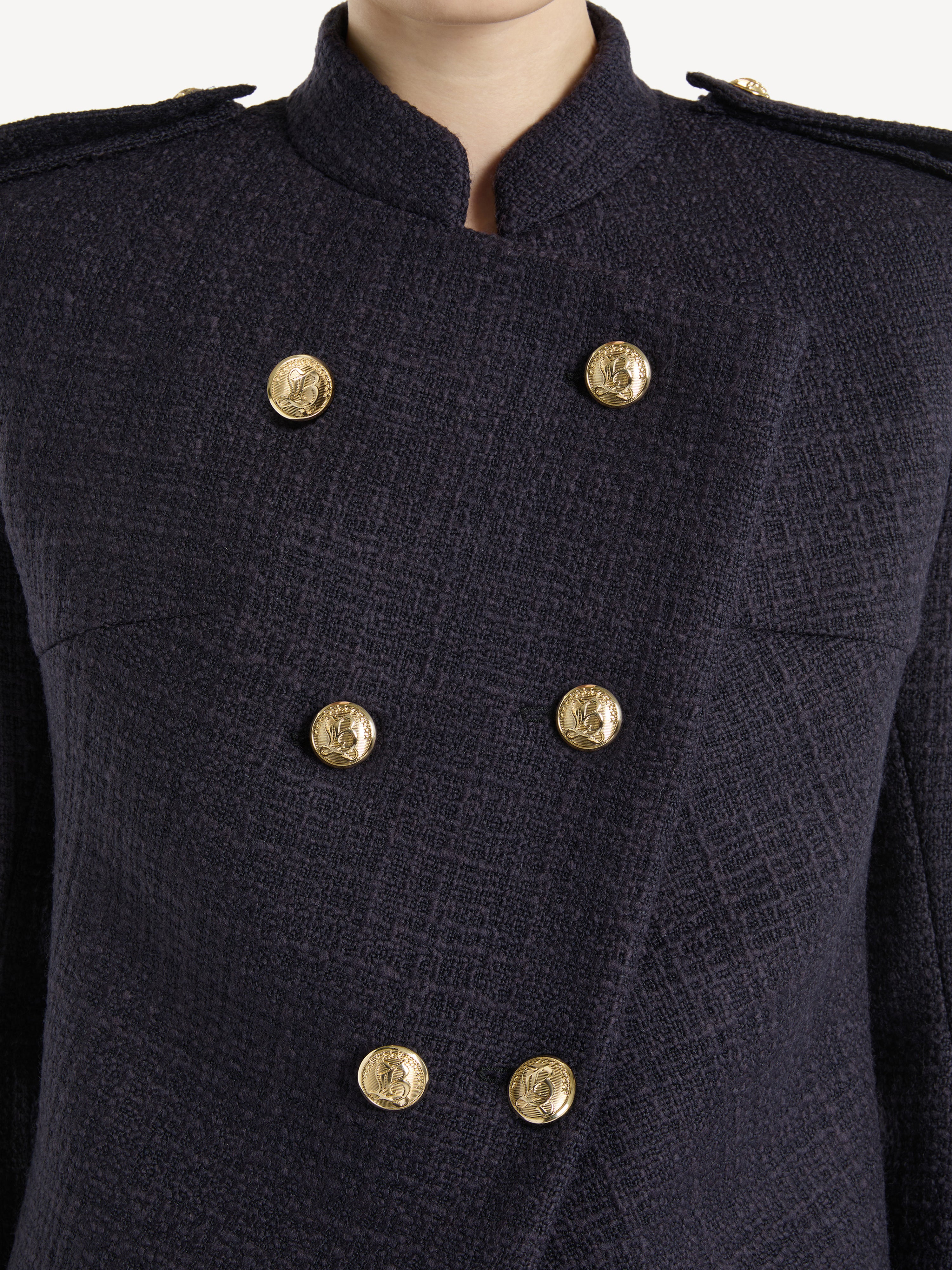 Tweed 6-button jacket Blue - Women I Balmain