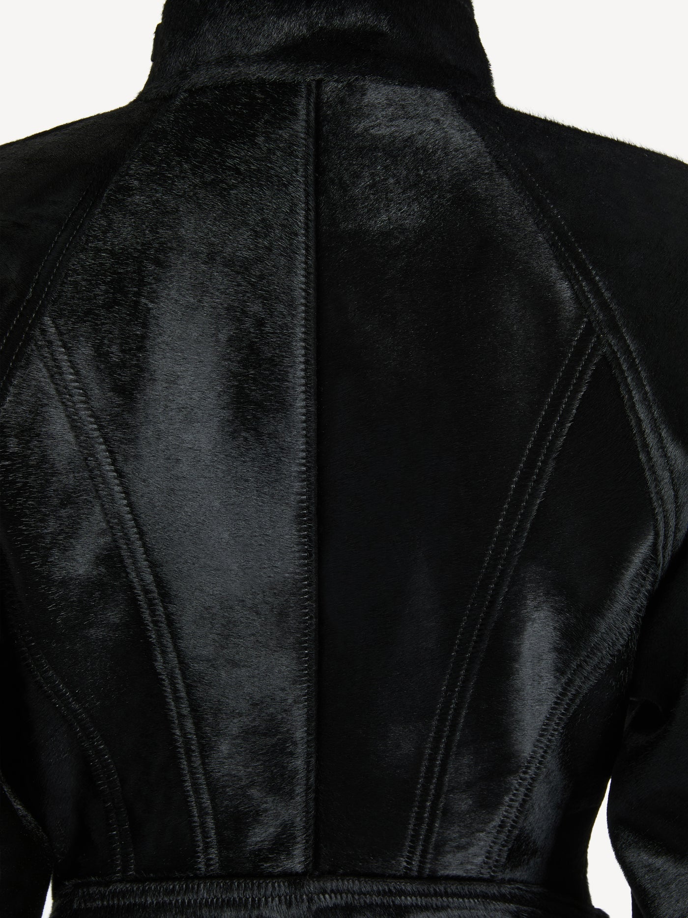 Pony-effect leather signature jacket