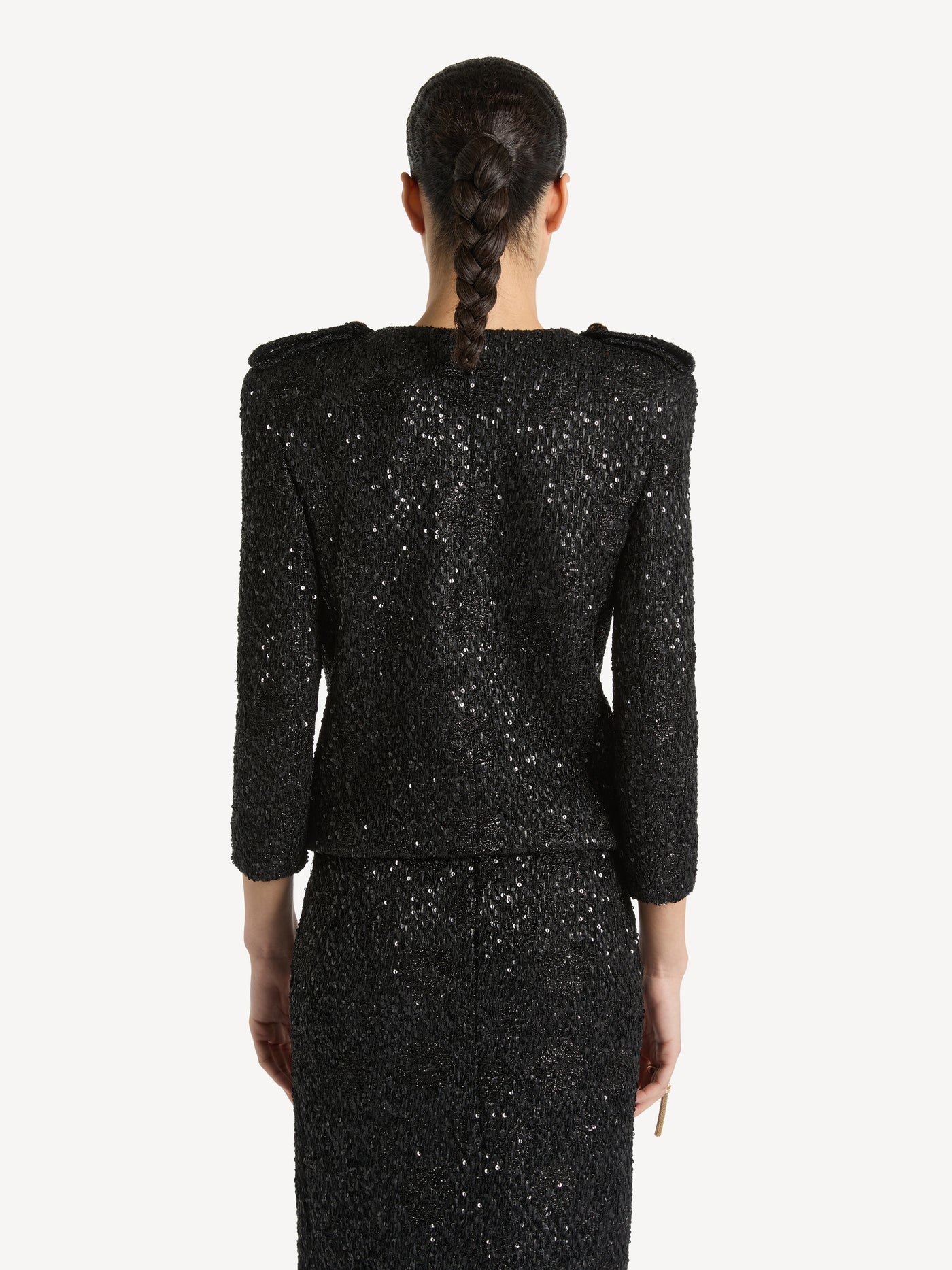 Sequinned tweed jacket