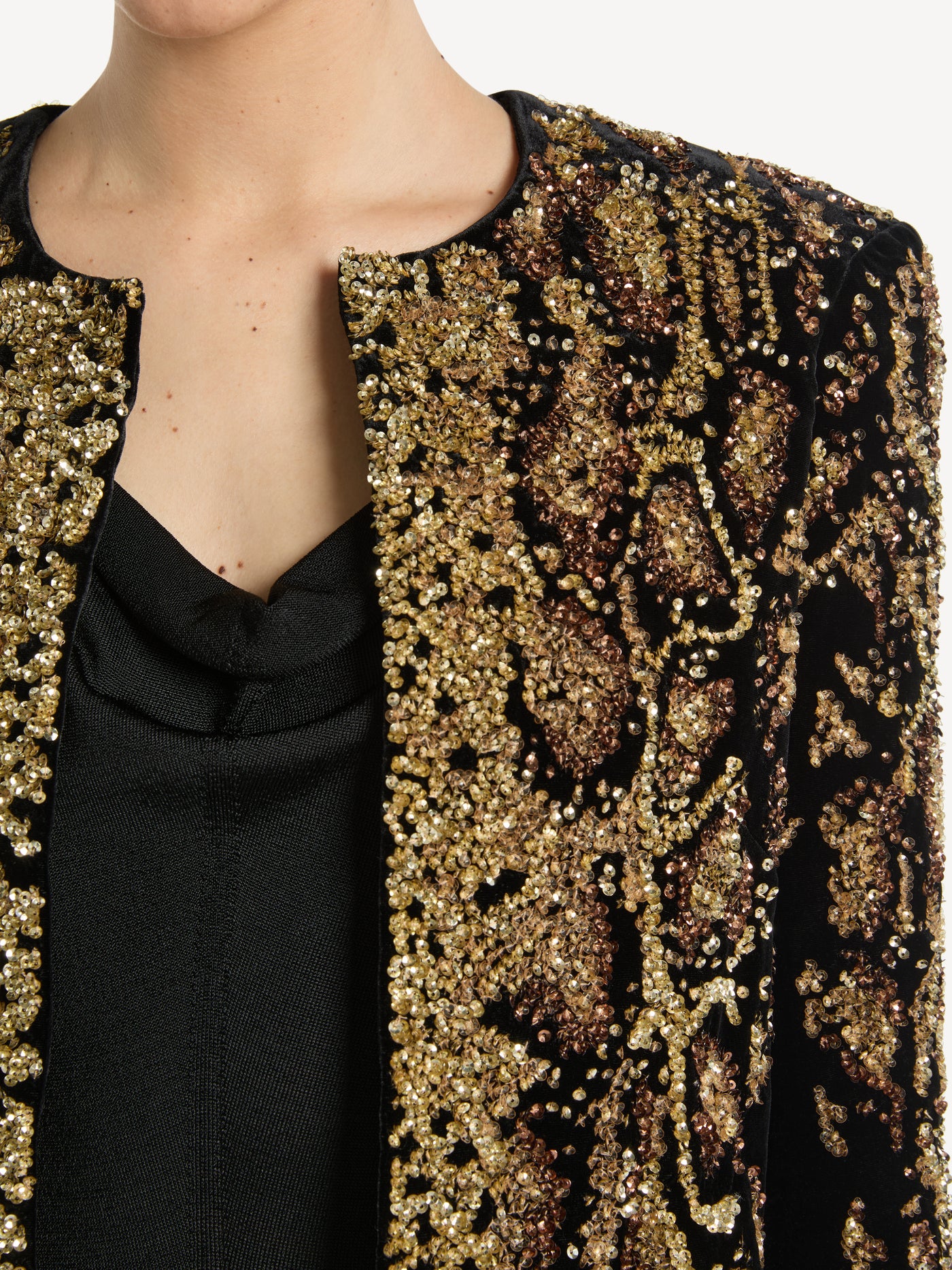 Spencer jacket in python-effect embroidered velvet